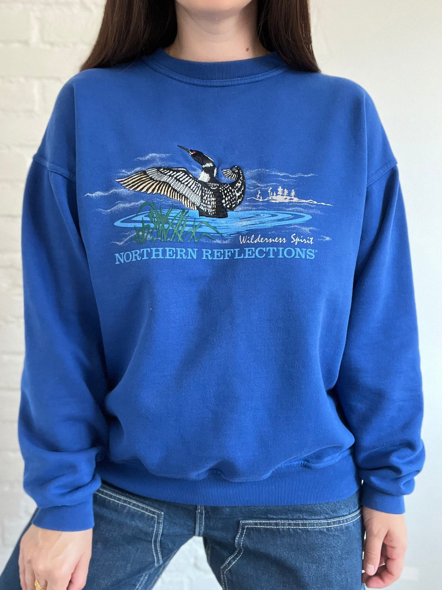 90s Northern Reflections Loon Sweater - Size XL