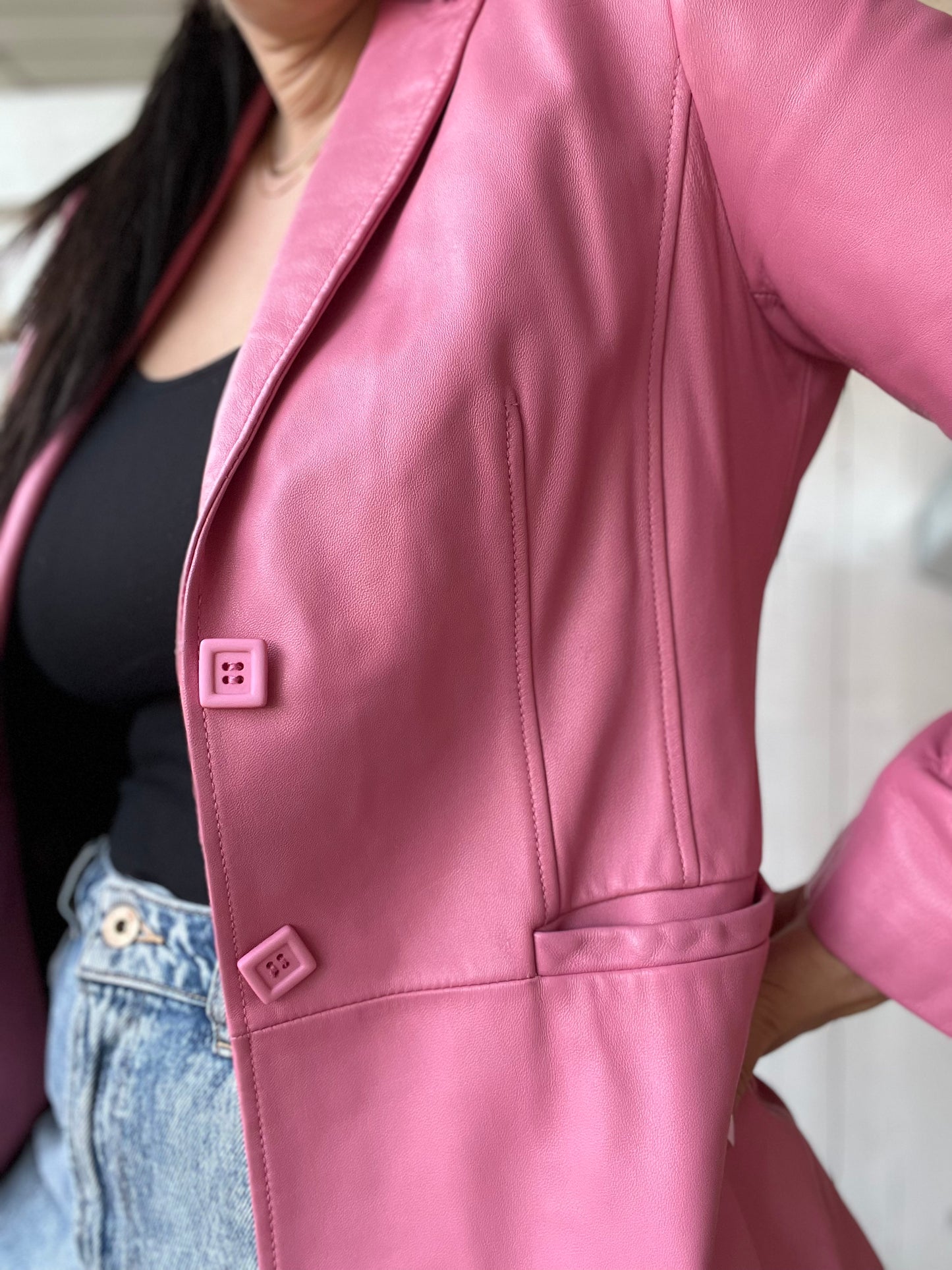 Bubblegum Leather Jacket  - Size M