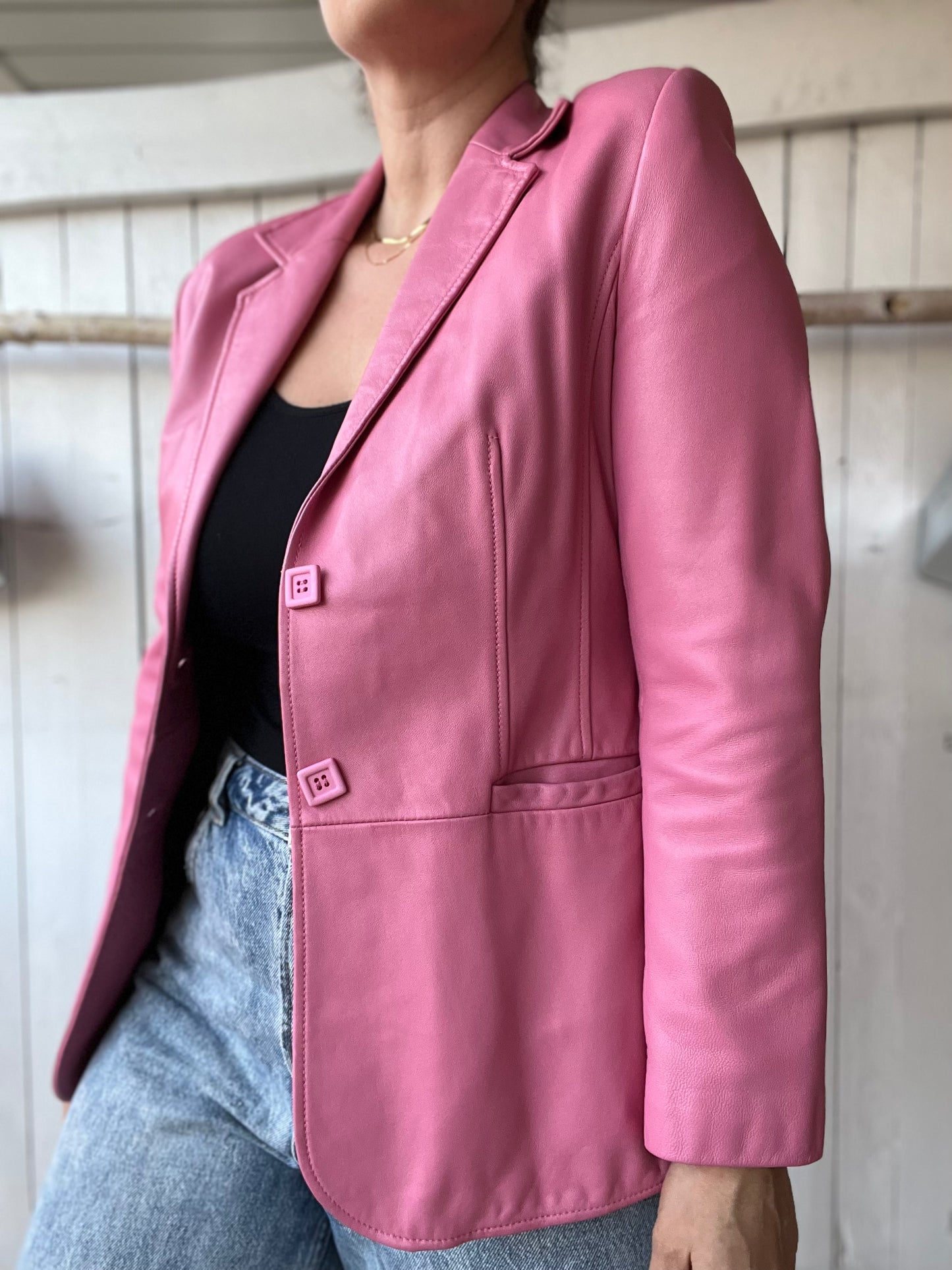 Bubblegum Leather Jacket  - Size M