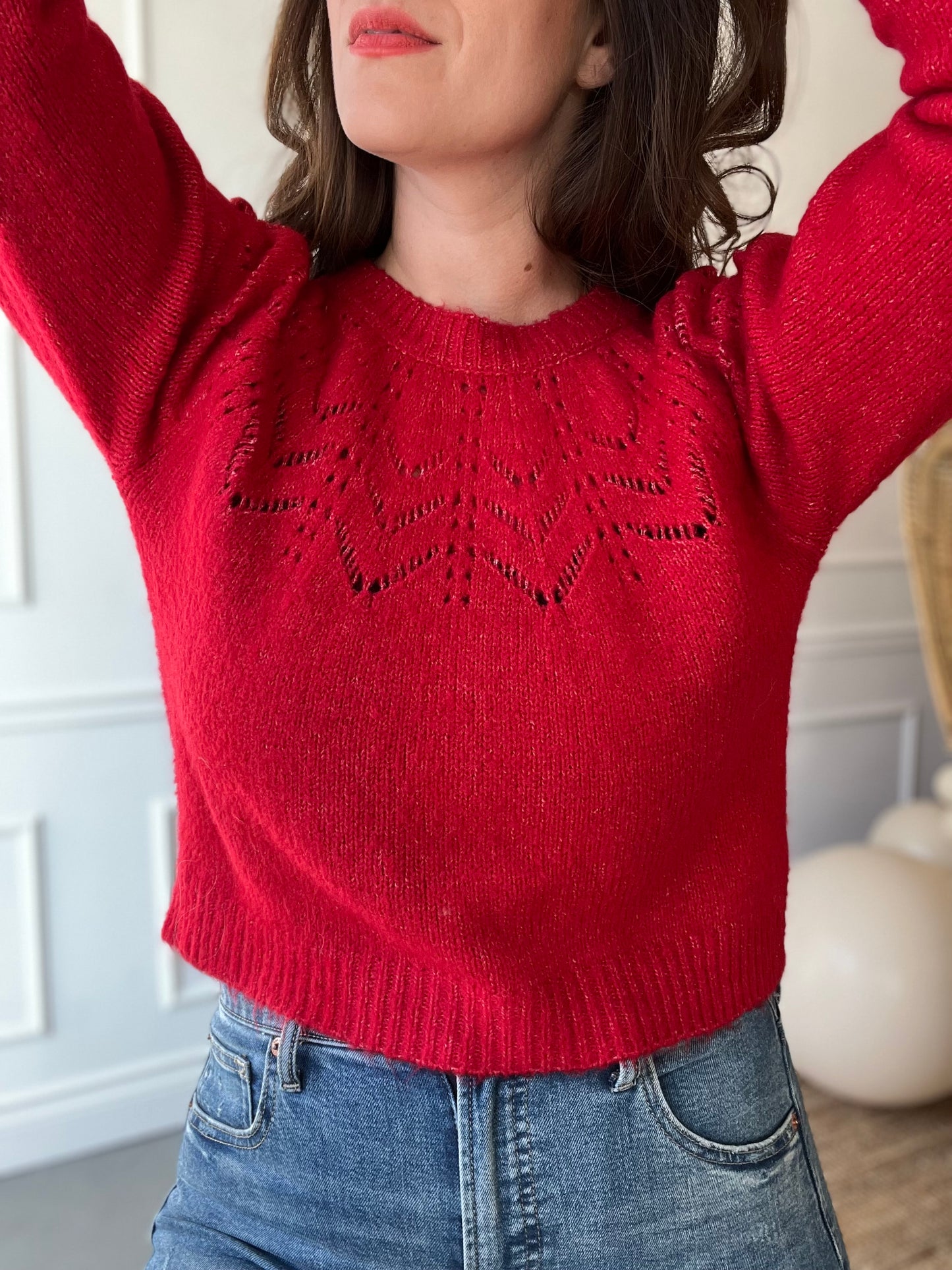 Apple Red Cozy Crop - Size M