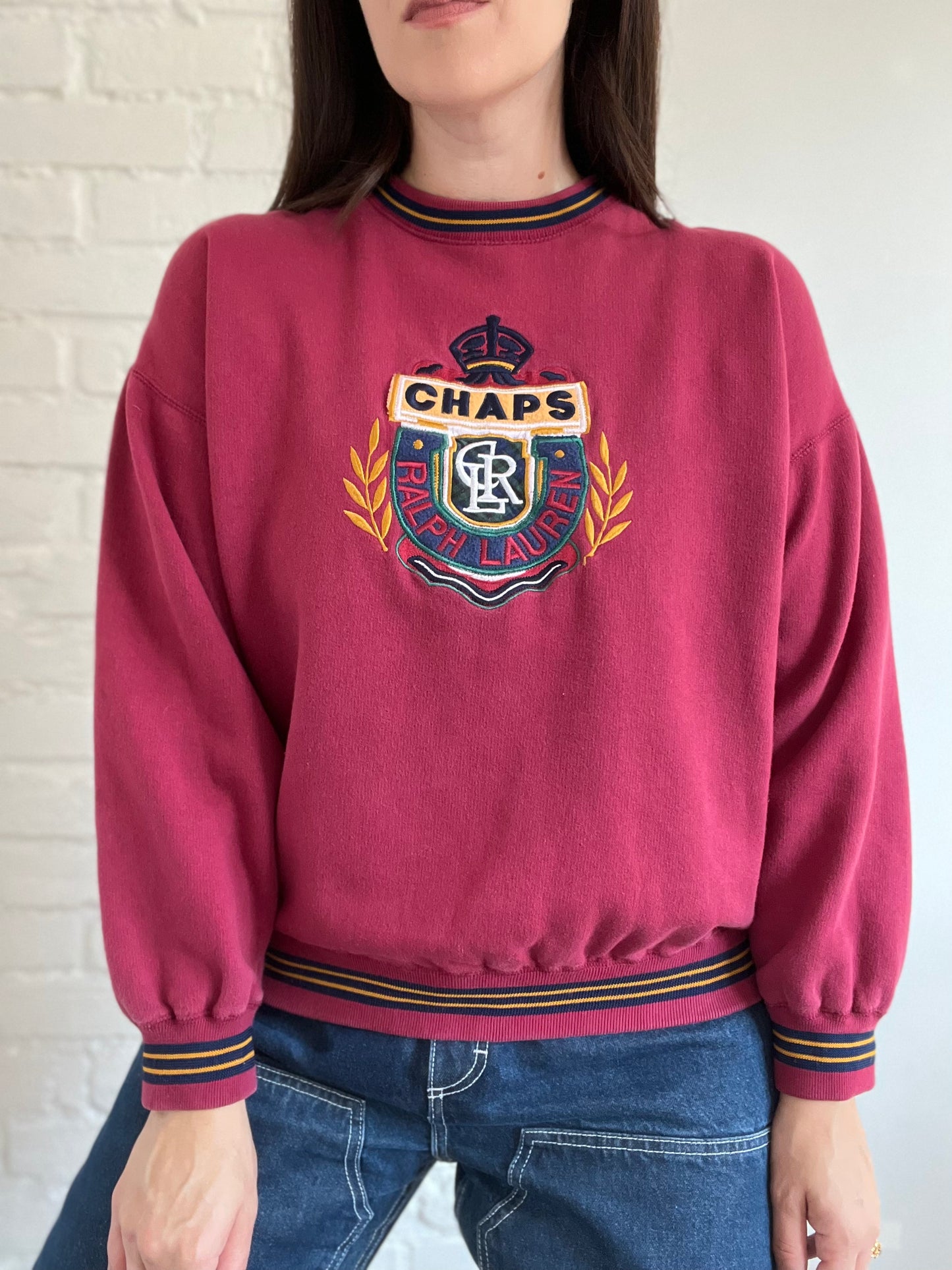 Ralph Lauren Chaps Emblem Sweater - Size S