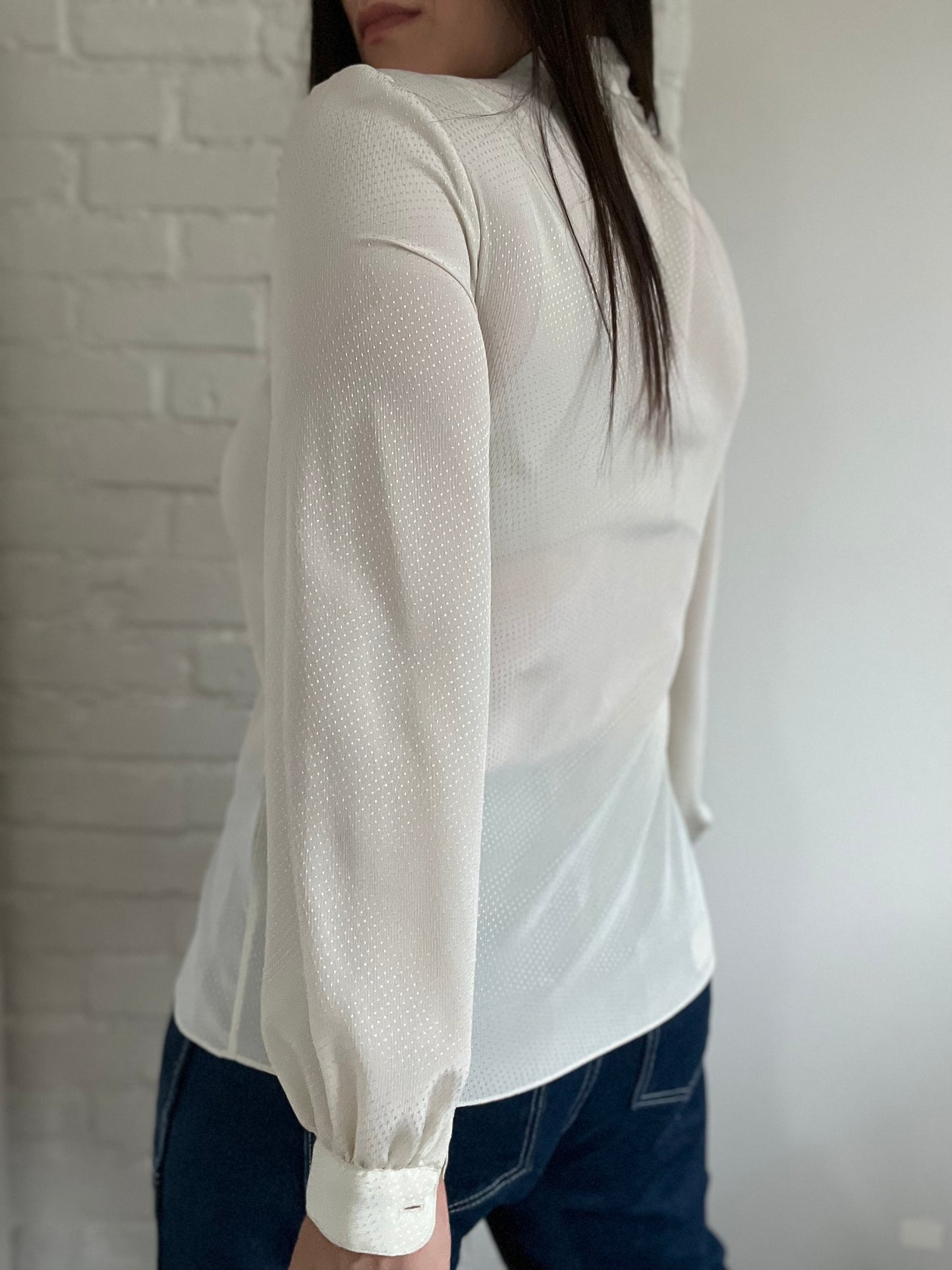 80s Givenchy Dotted Blouse - Size L