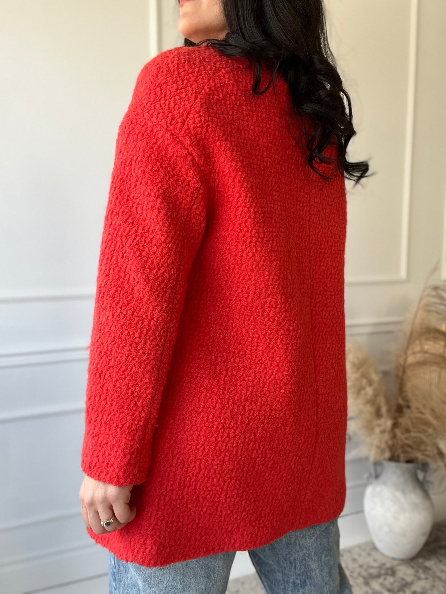 Cherry Red Texture Jacket - Size L/12