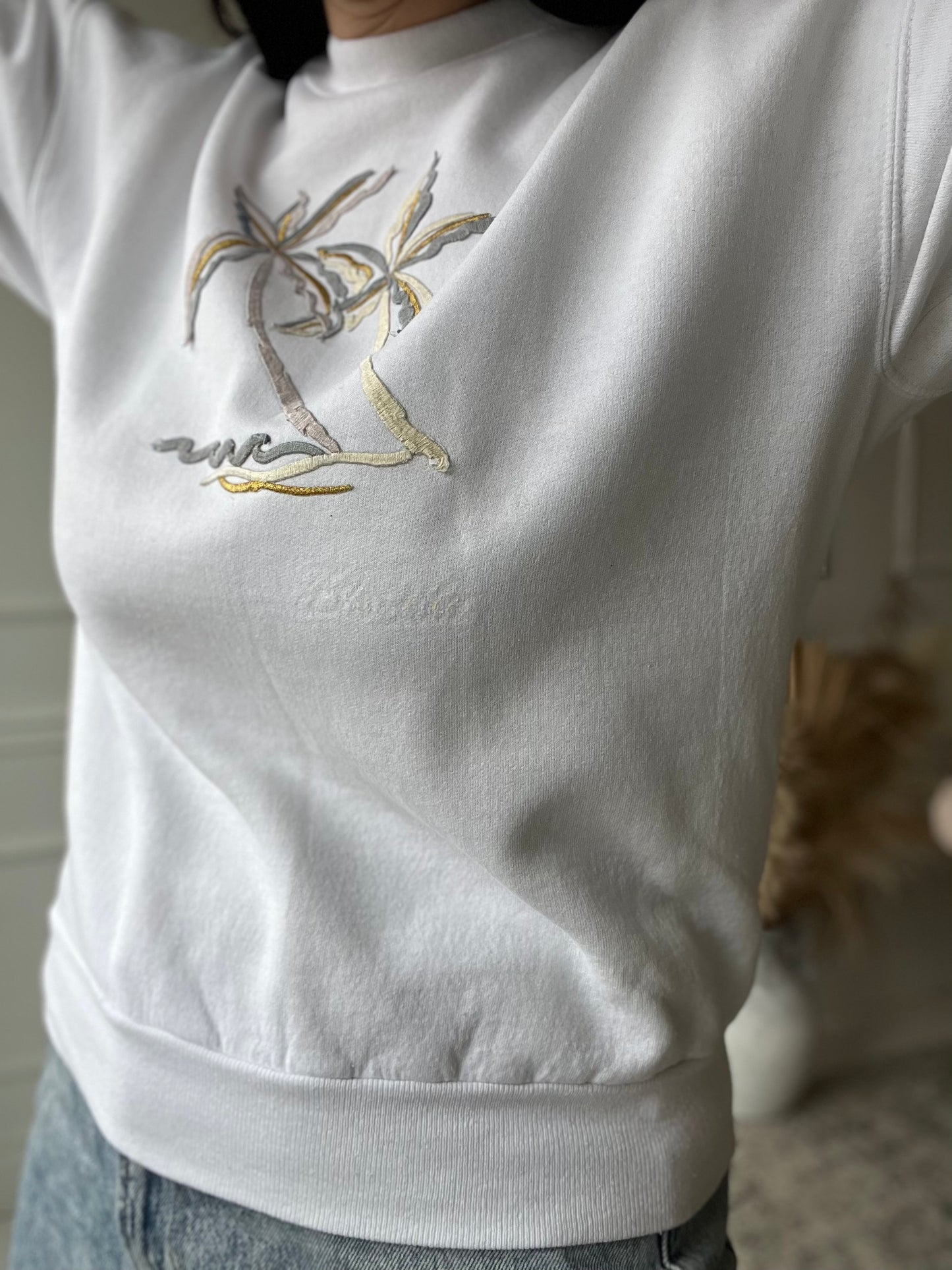 White Miami Wave Sweater - Size M