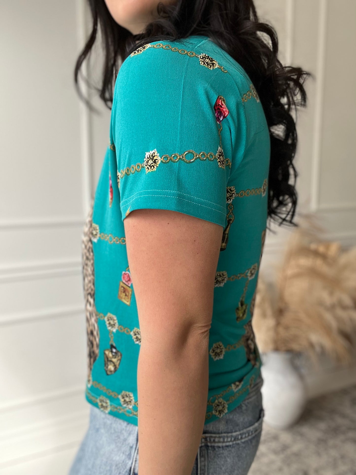 Cat Jewels Tee - Size S/M