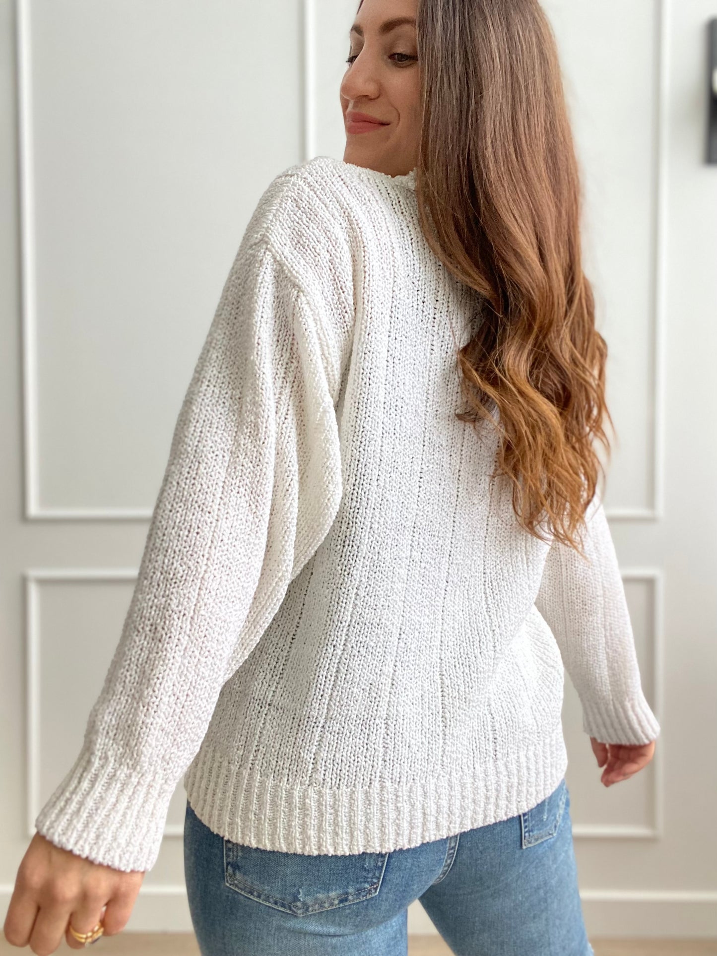 Ivory Pearl Pullover- Size L