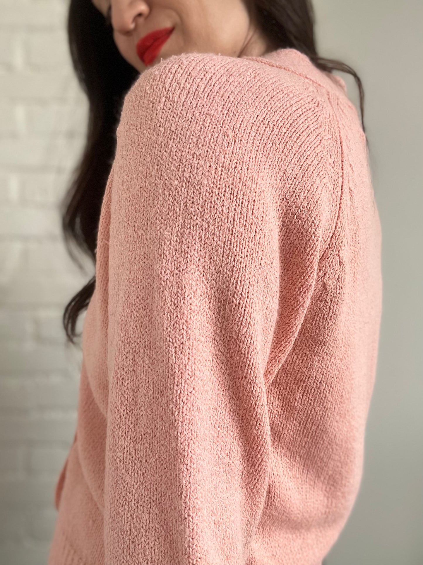 Blush Pink Vintage Cardigan - L
