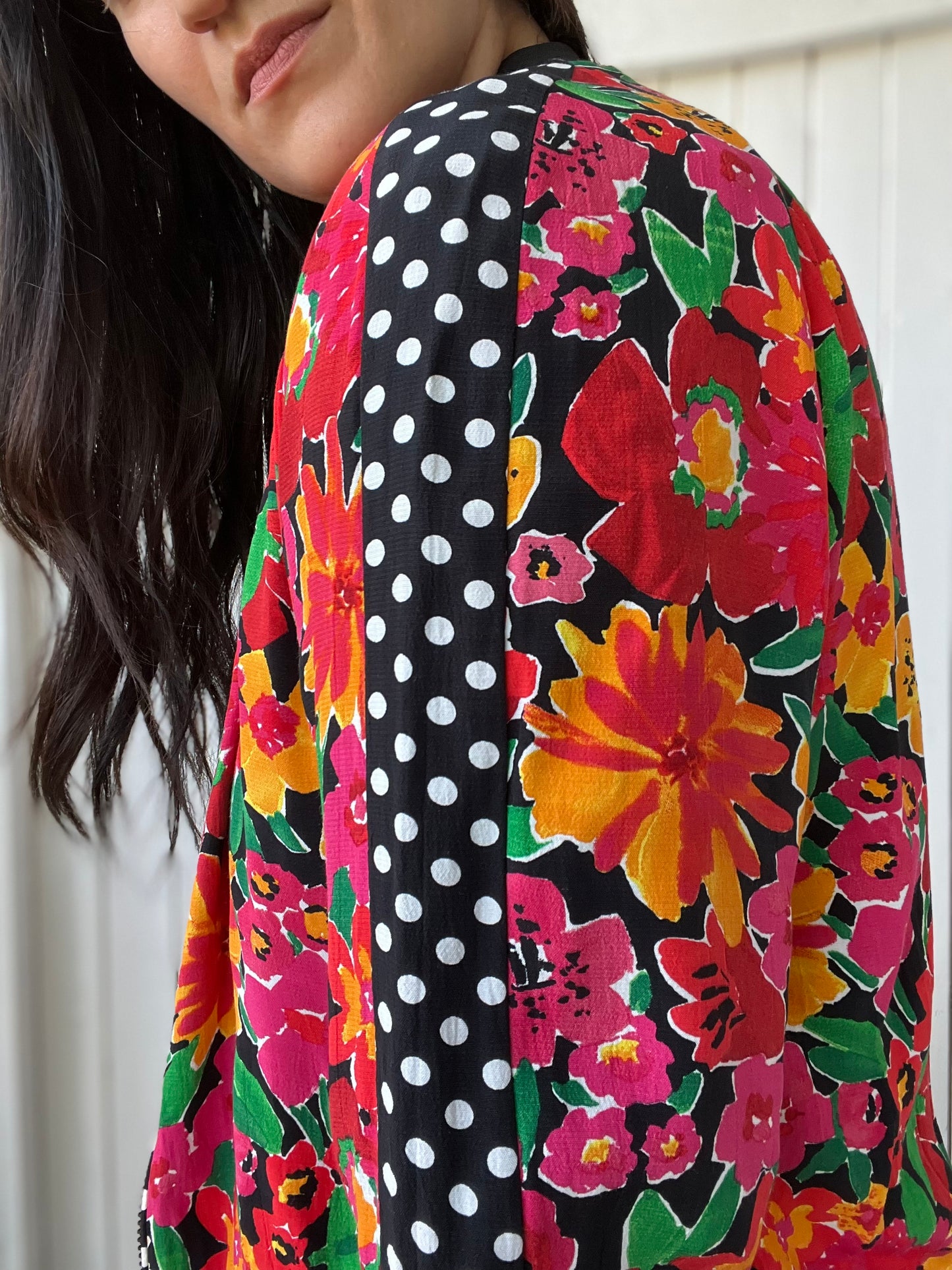 Floral Dotted Spring Bomber - Size L