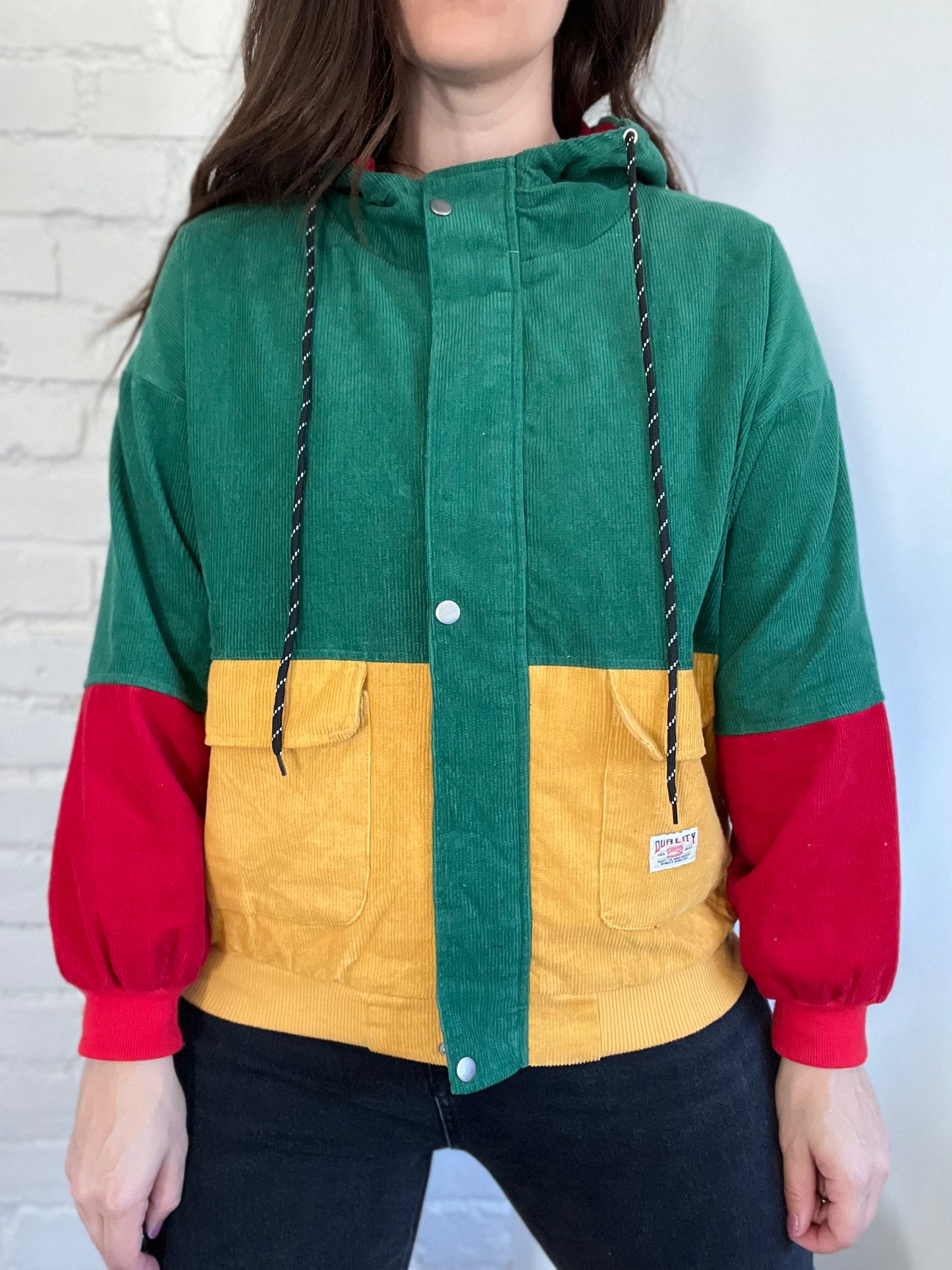 Punchy Cord Hooded Jacket - Size M