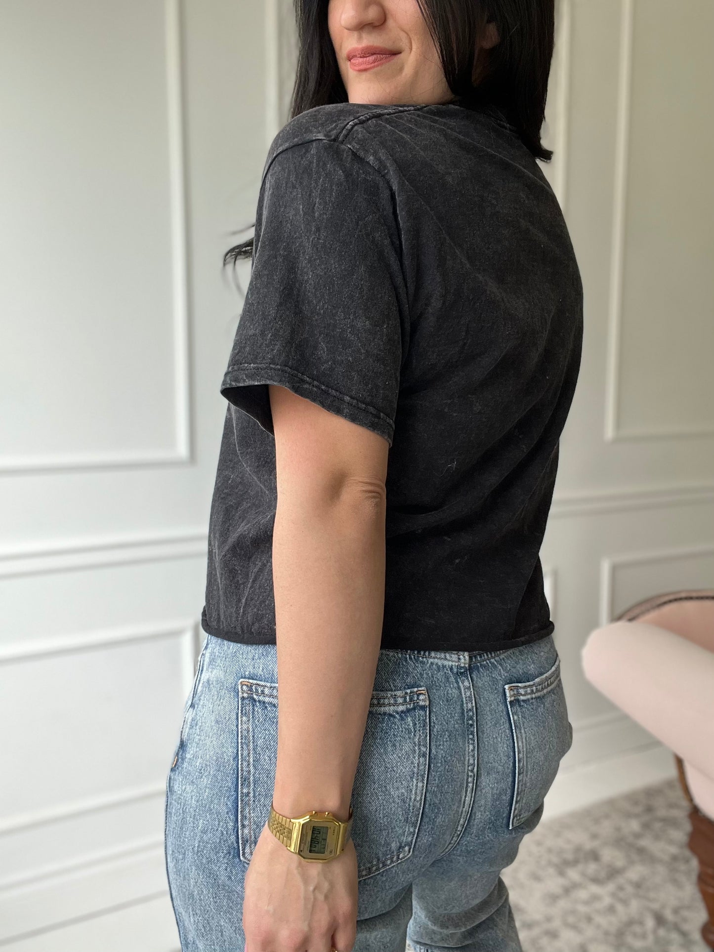 ACDC Acid Wash Band Tee - Size Womens L