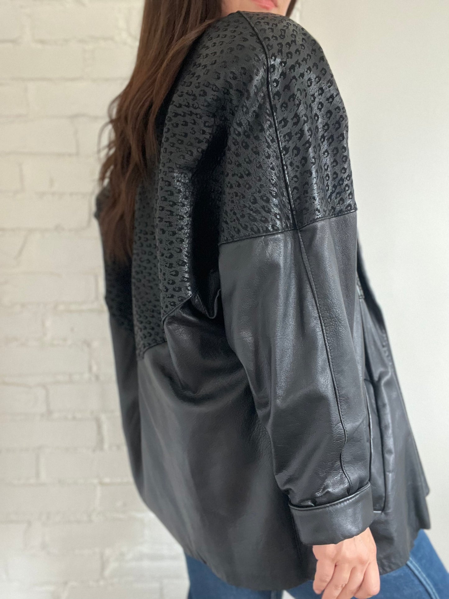 Vintage 100% Leather Topper Jacket - Size L/XL