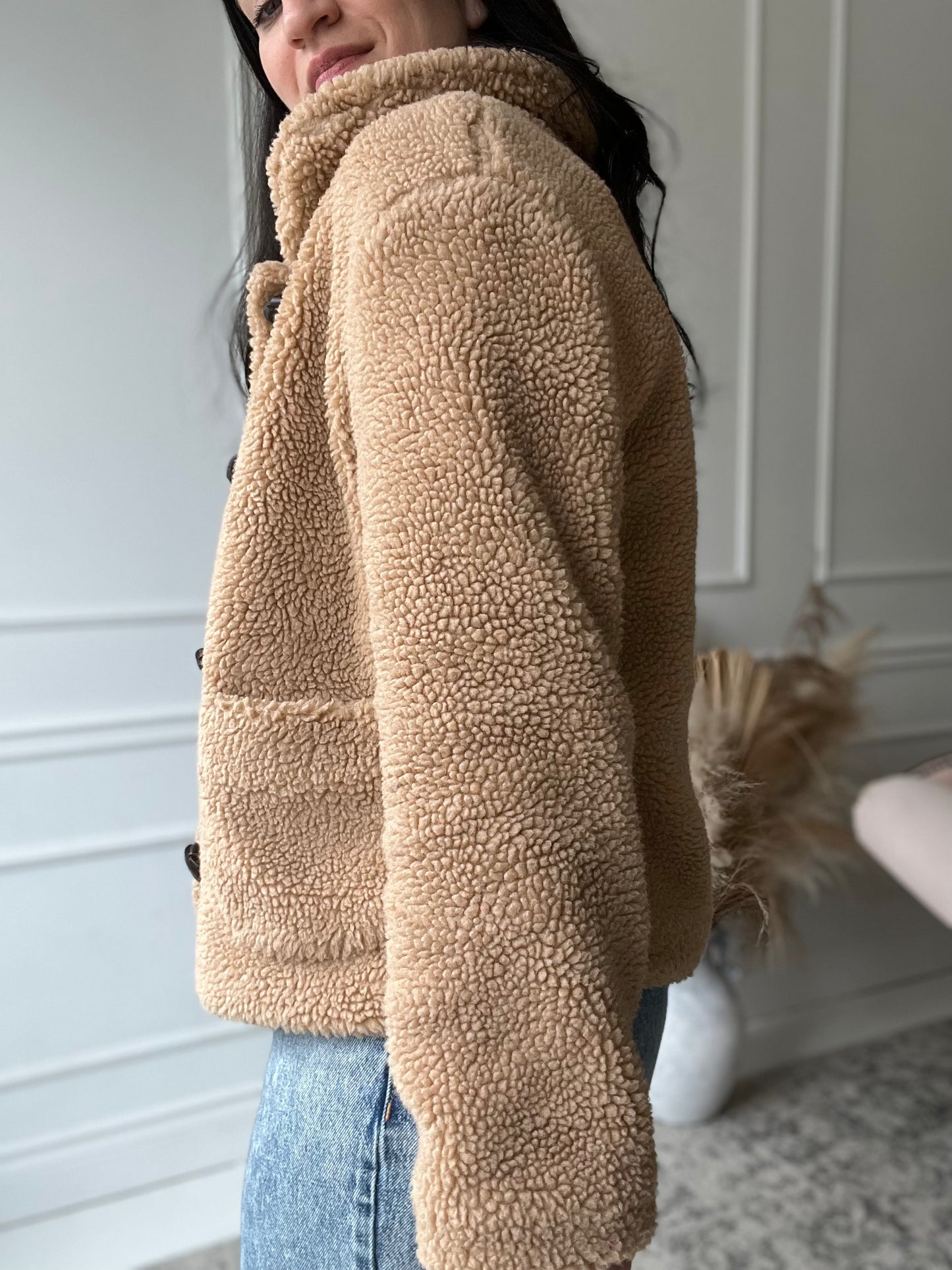Neutral Teddy Vintage Jacket - Size S