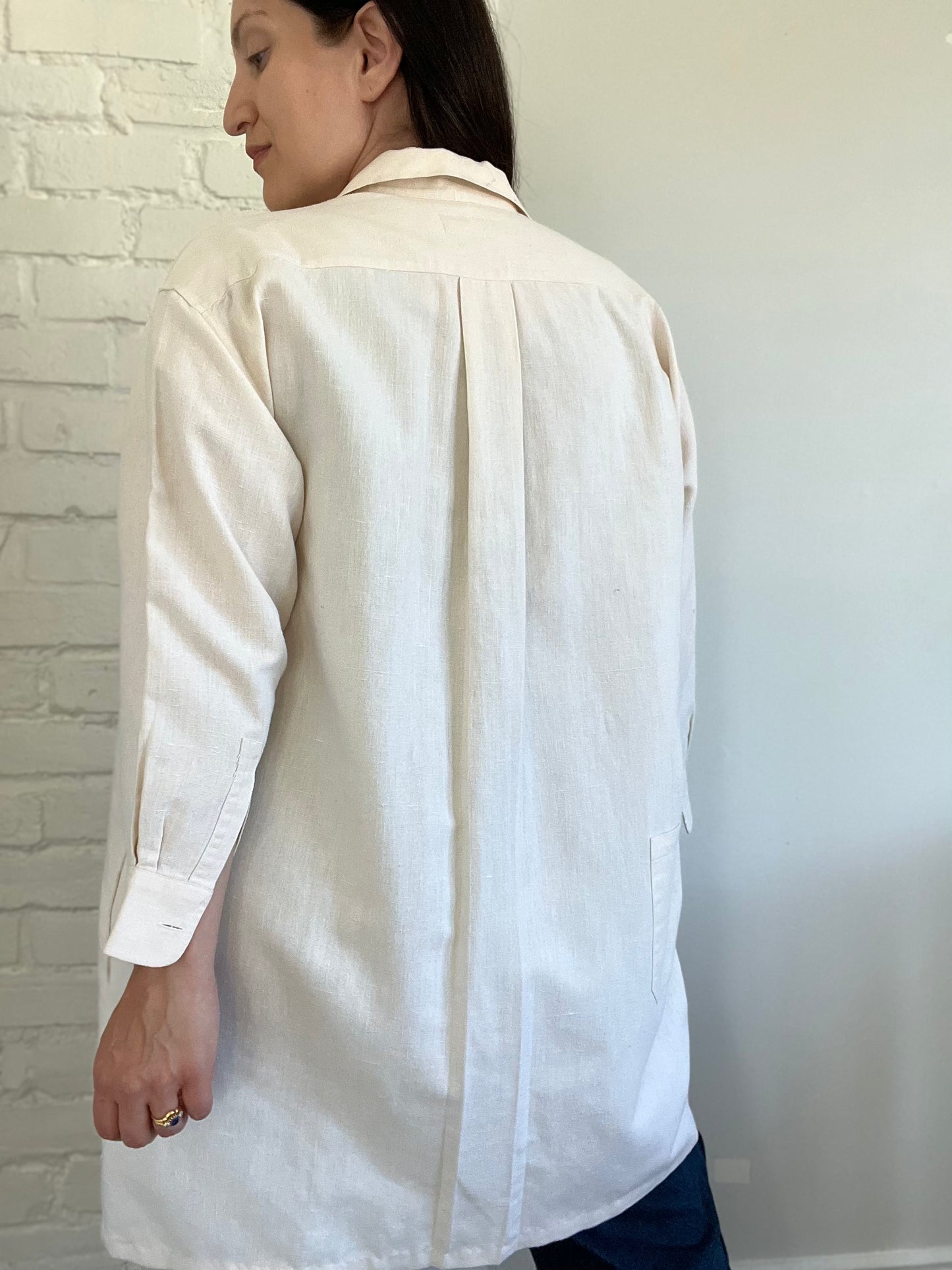 Linen Ivory Lightweight Shacket - Size L/XL