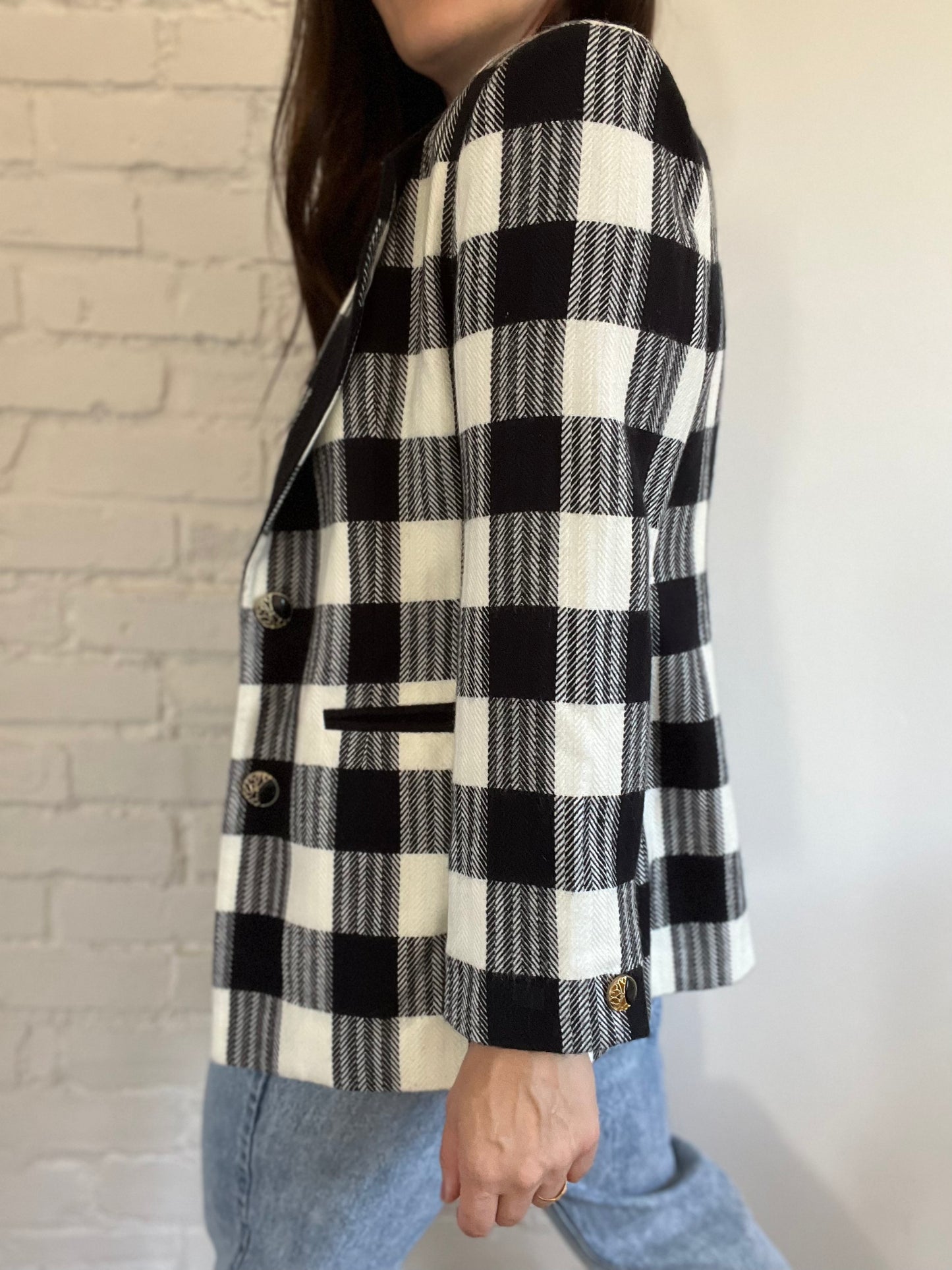 B&W Check Vintage Blazer - Size M