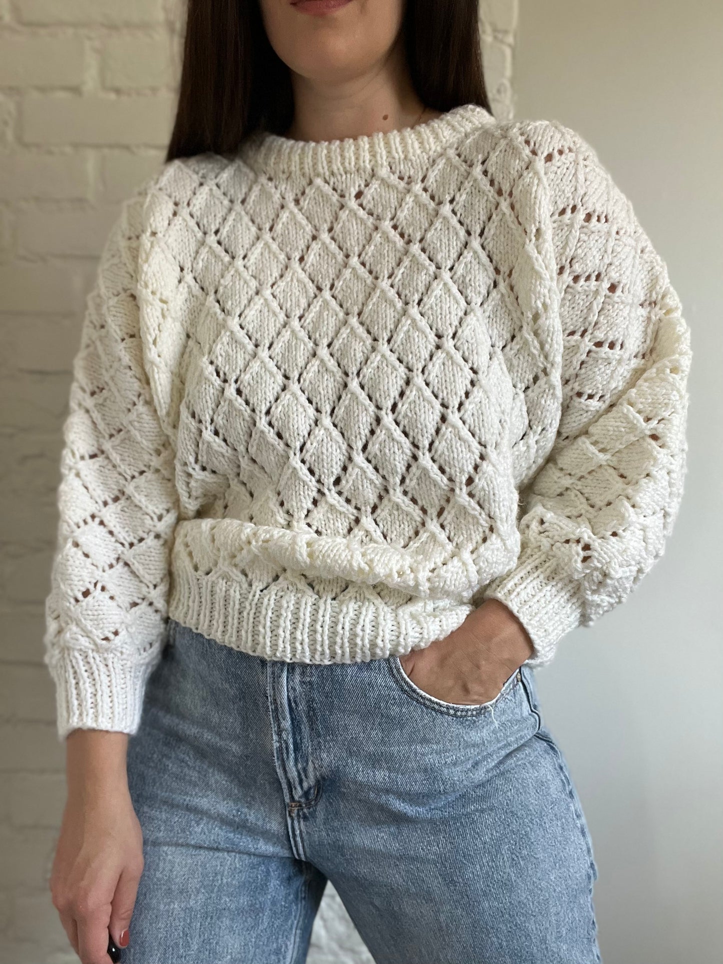 Chunky Neutral Knit Sweater - Size S-L