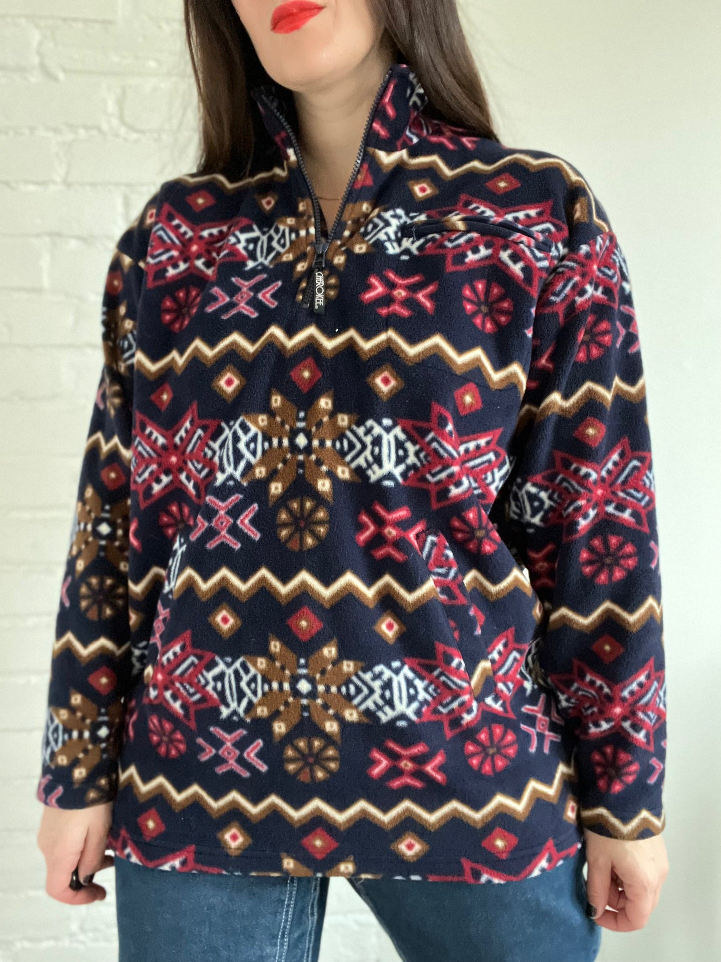 Snowflake Fleece Quarter Zip - L