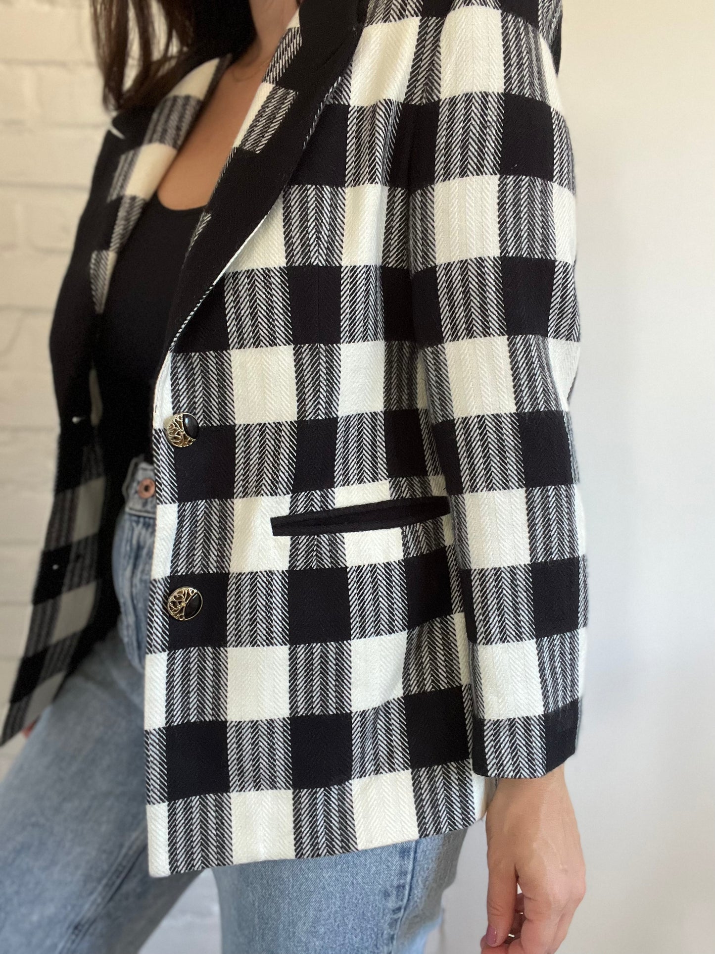 B&W Check Vintage Blazer - Size M