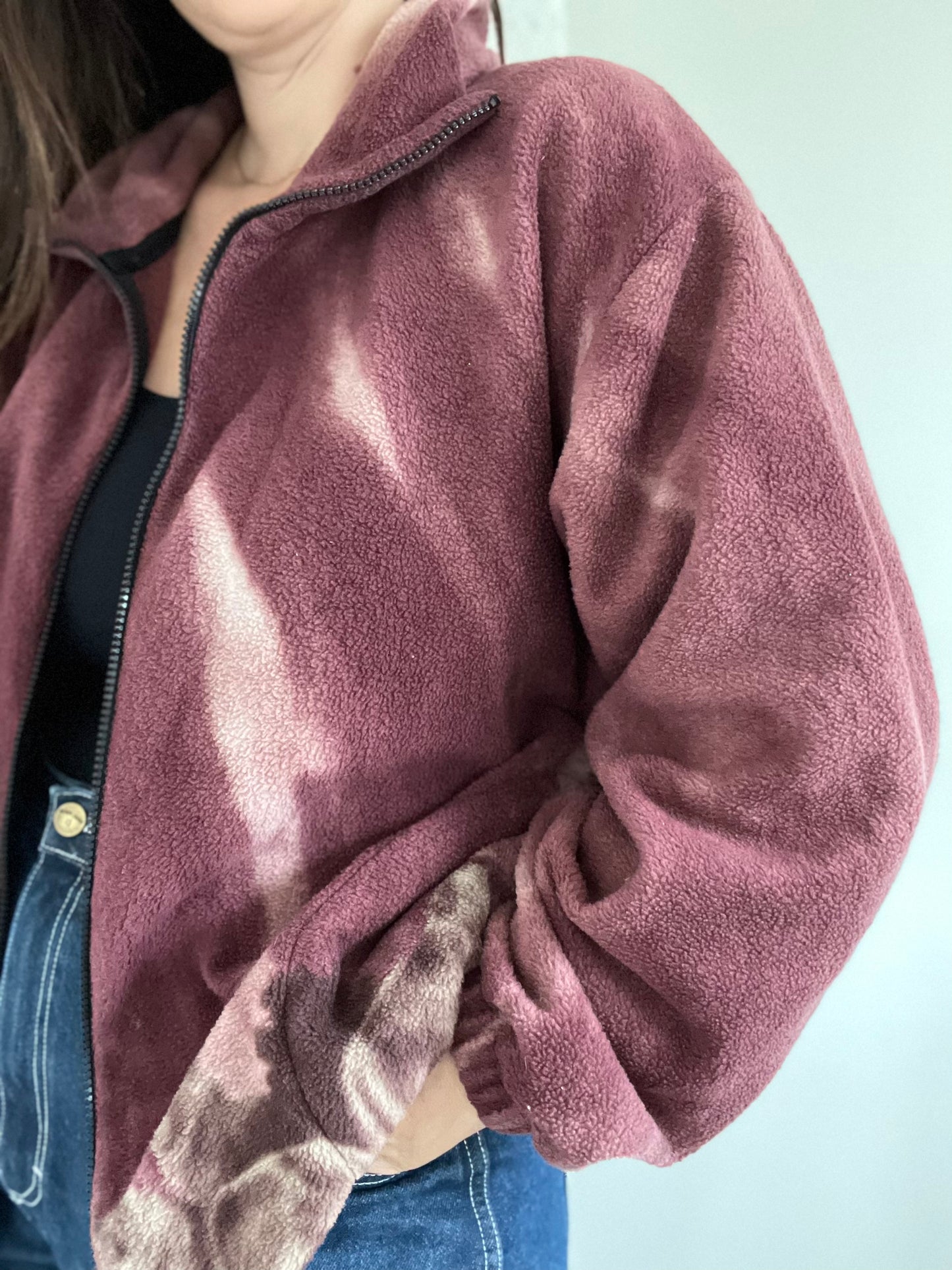 Night Sky Wolf Fleece Jacket  - Size XL