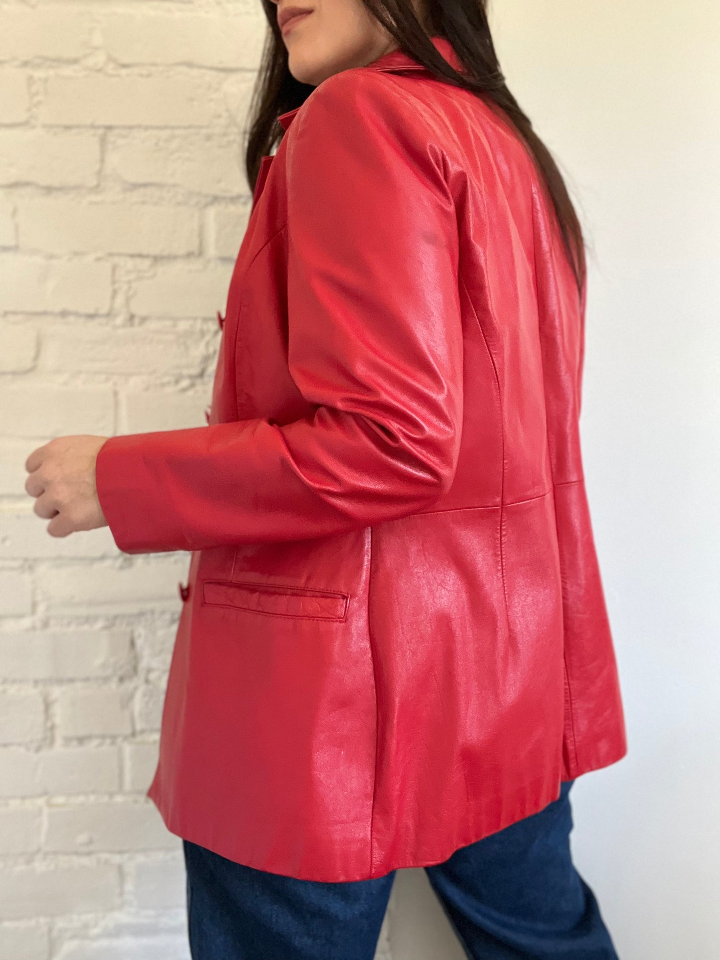 Vintage Danier Red Leather Jacket - Size M
