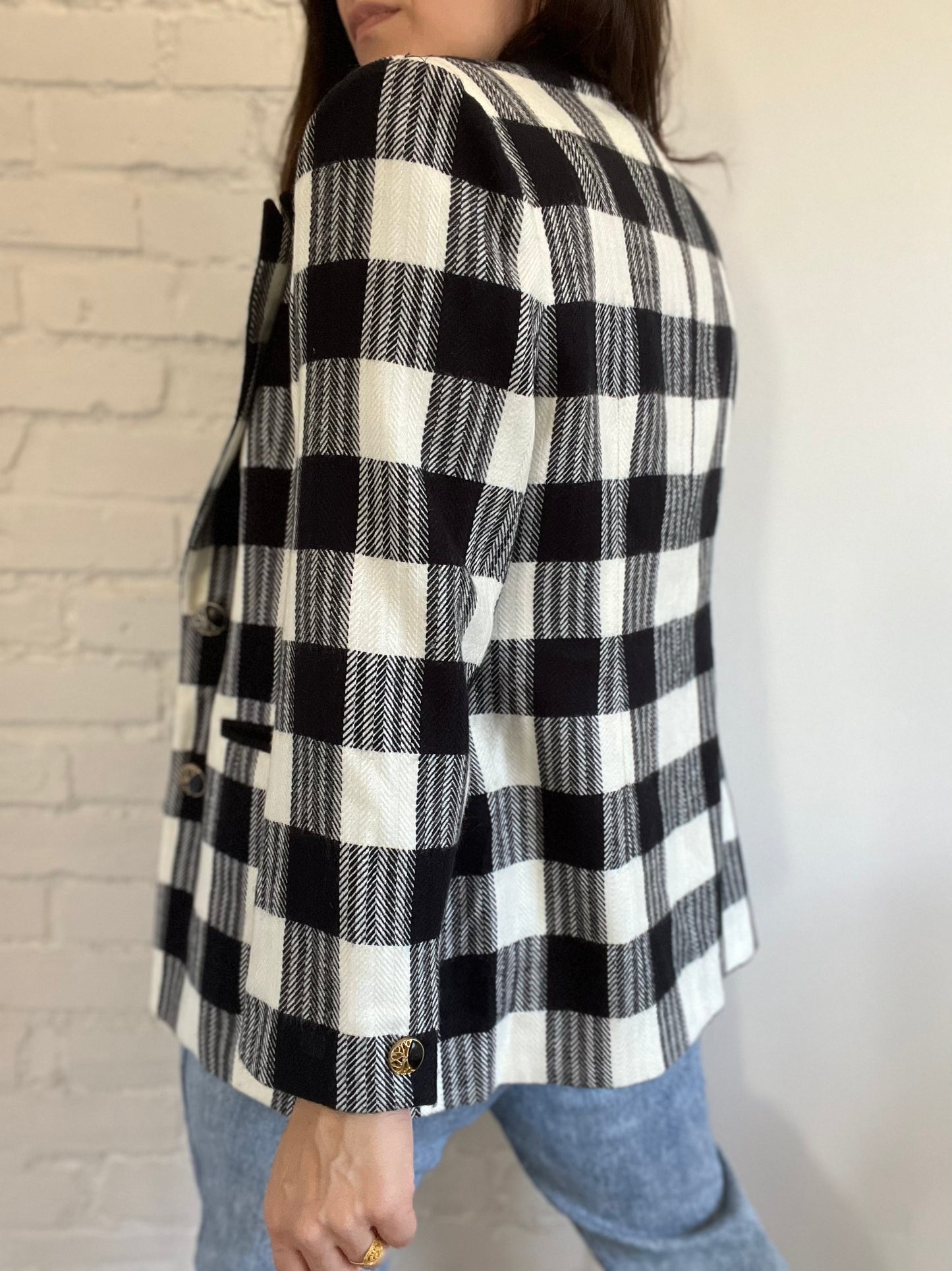 B&W Check Vintage Blazer - Size M
