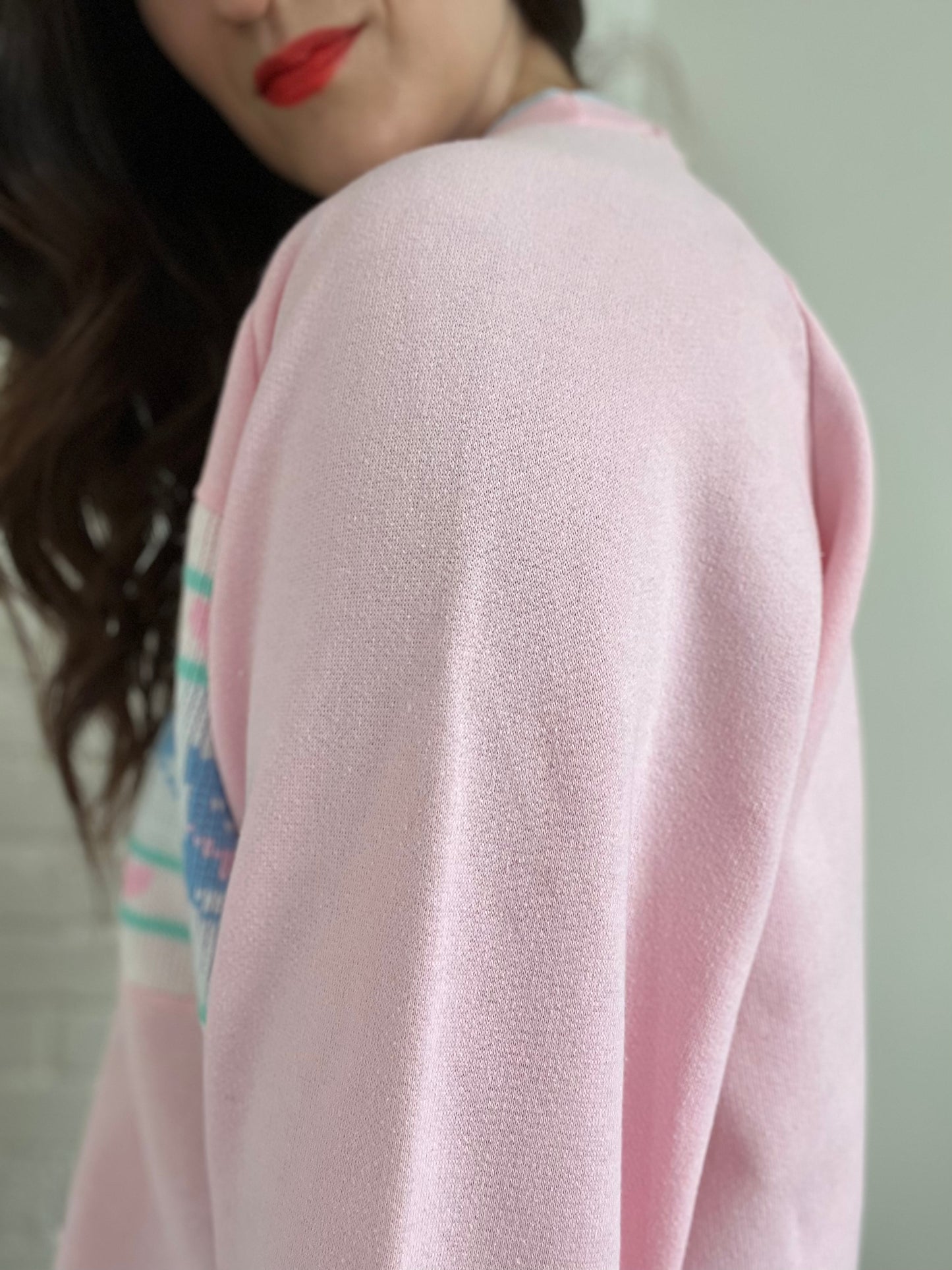 Bubblegum Pink Cat Love Sweater - L/XL