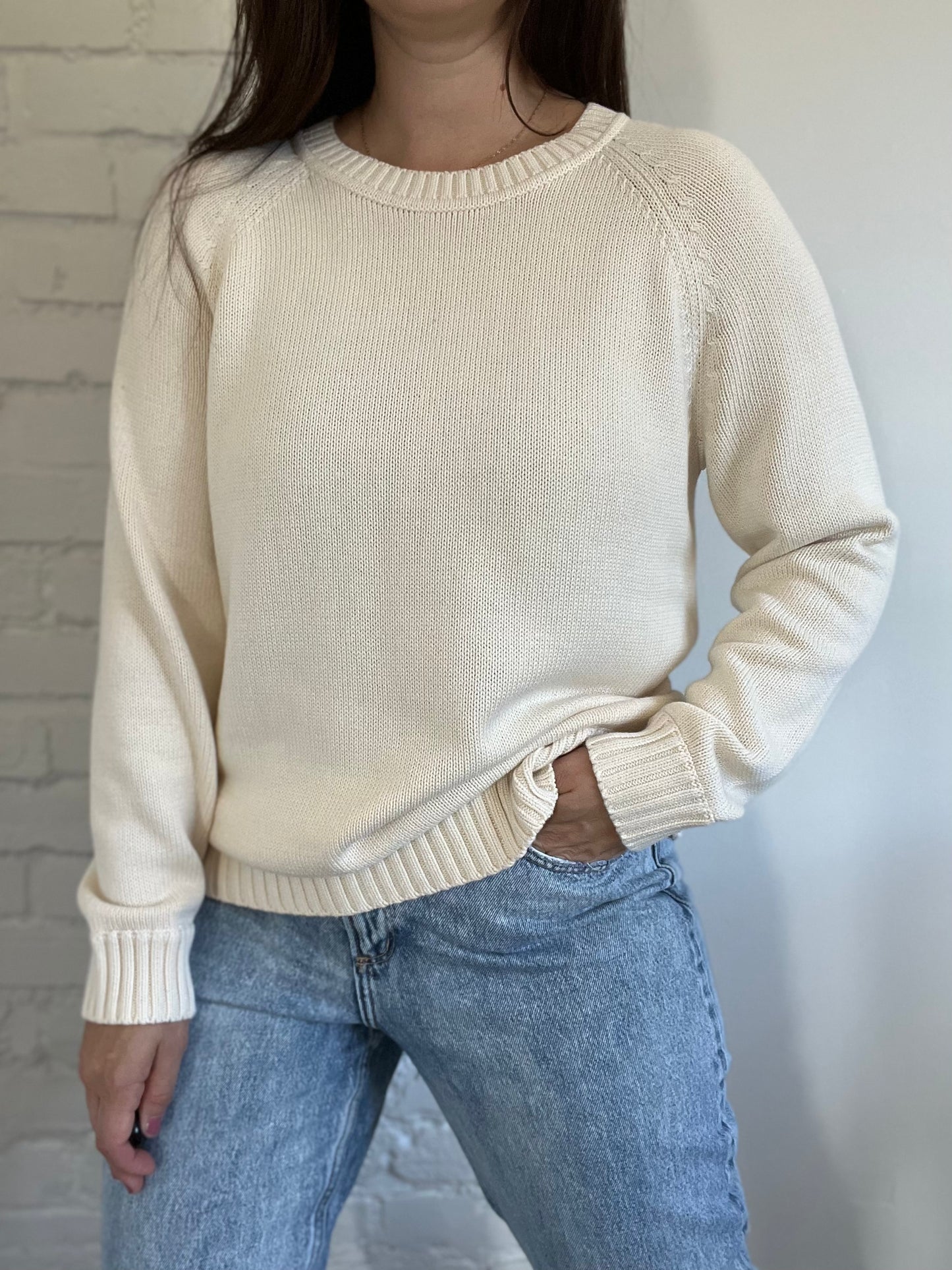 NEW Gap Cream Knit Sweater - Size L