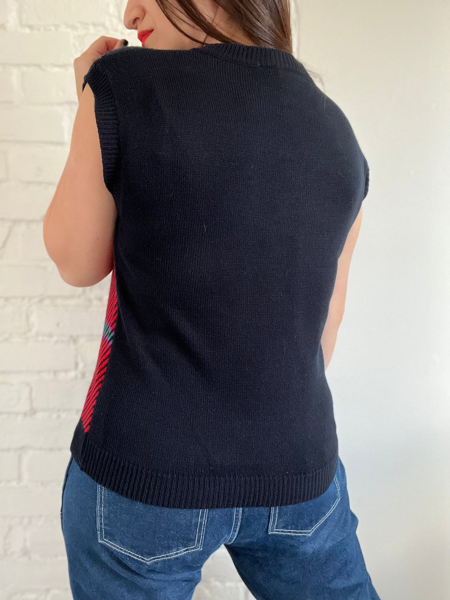 Plaid Knit Sleeveless Top - Size M