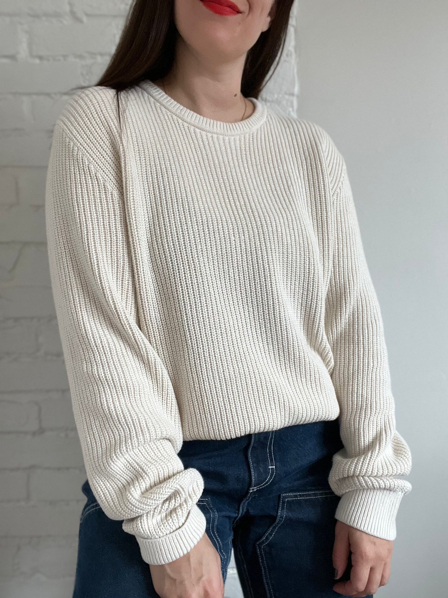 Chunky Oatmeal Knit Sweater - XL
