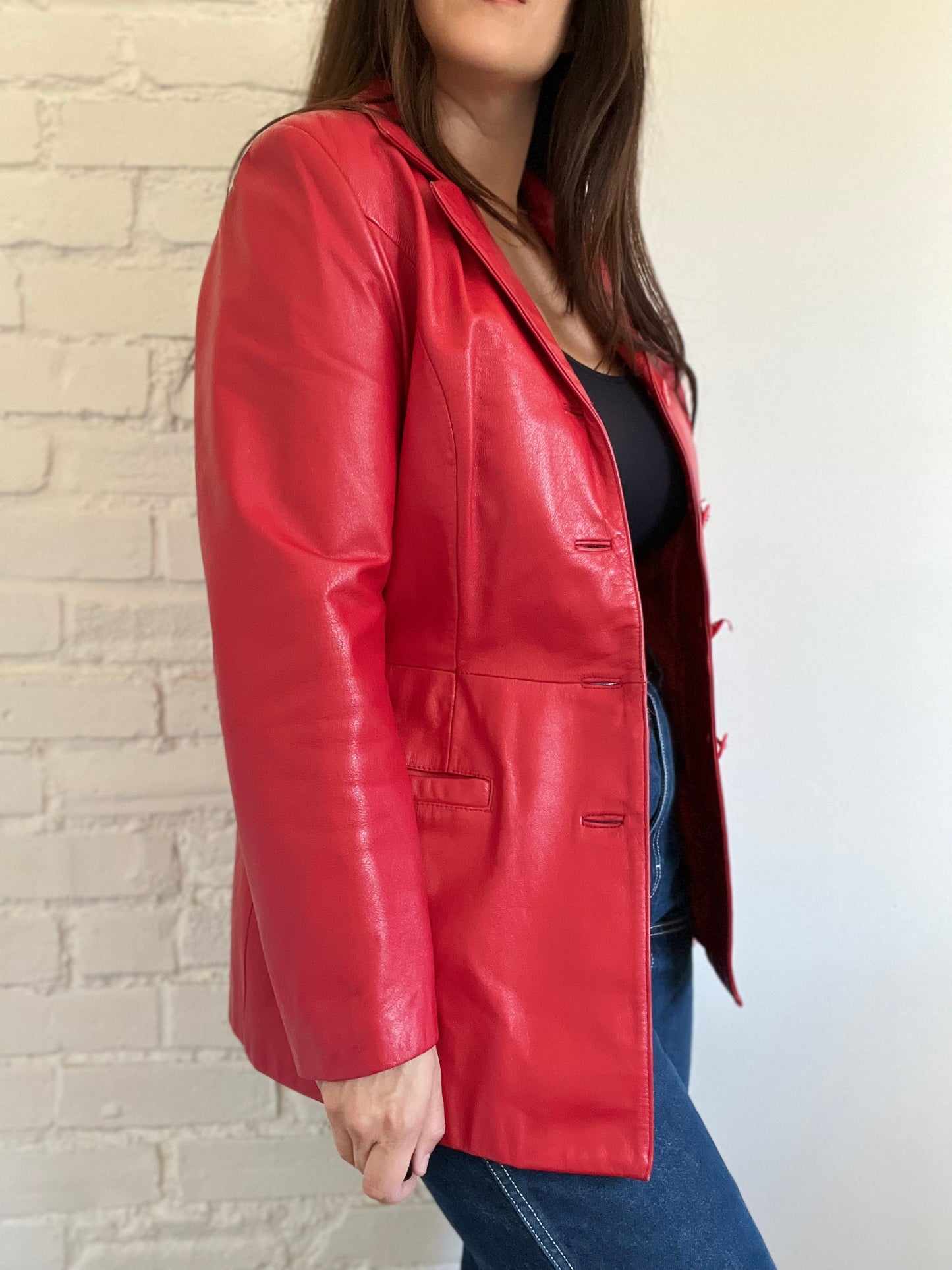 Vintage Danier Red Leather Jacket - Size M