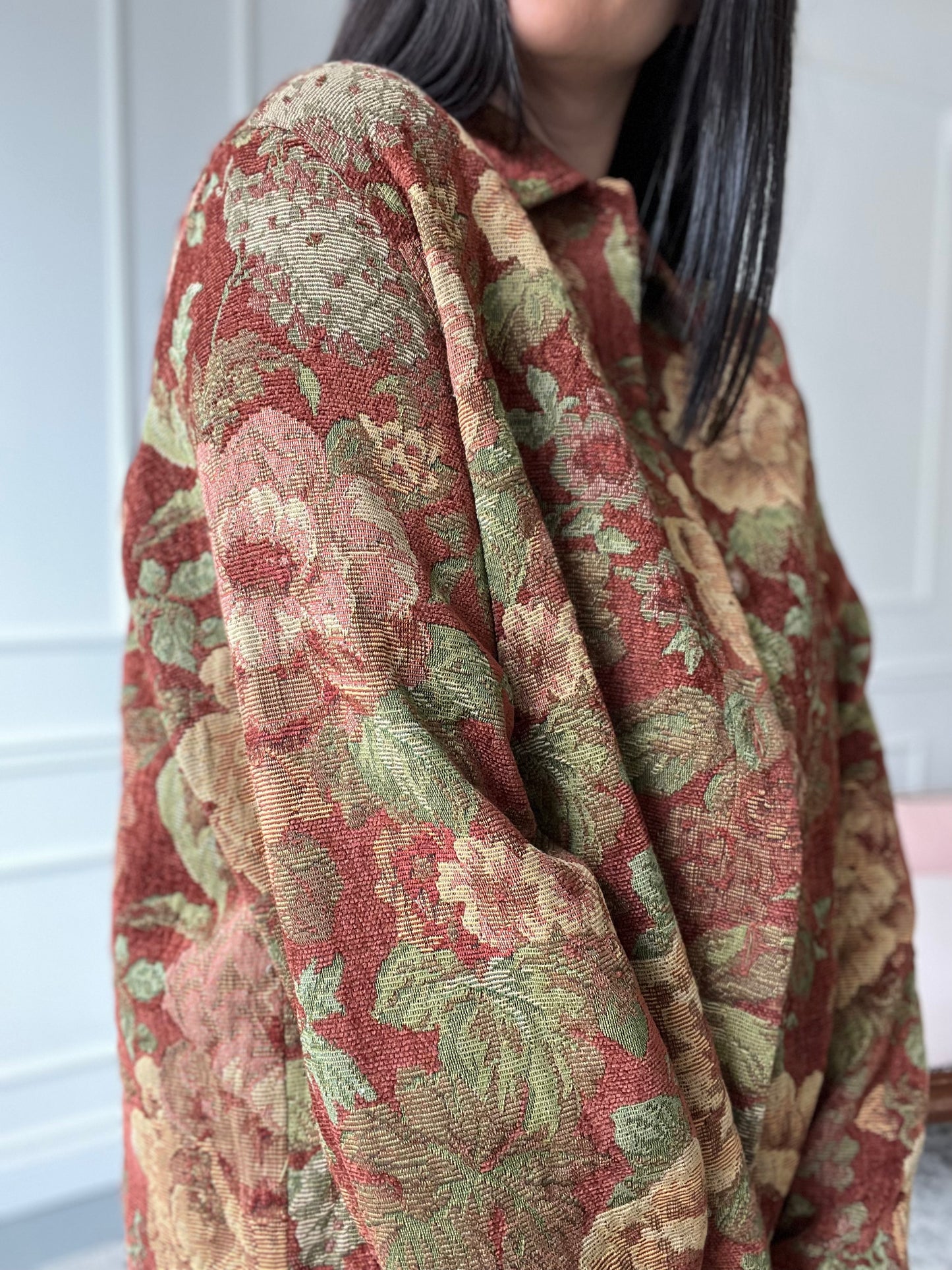 Big Rose Cotton Texture Jacket - XL