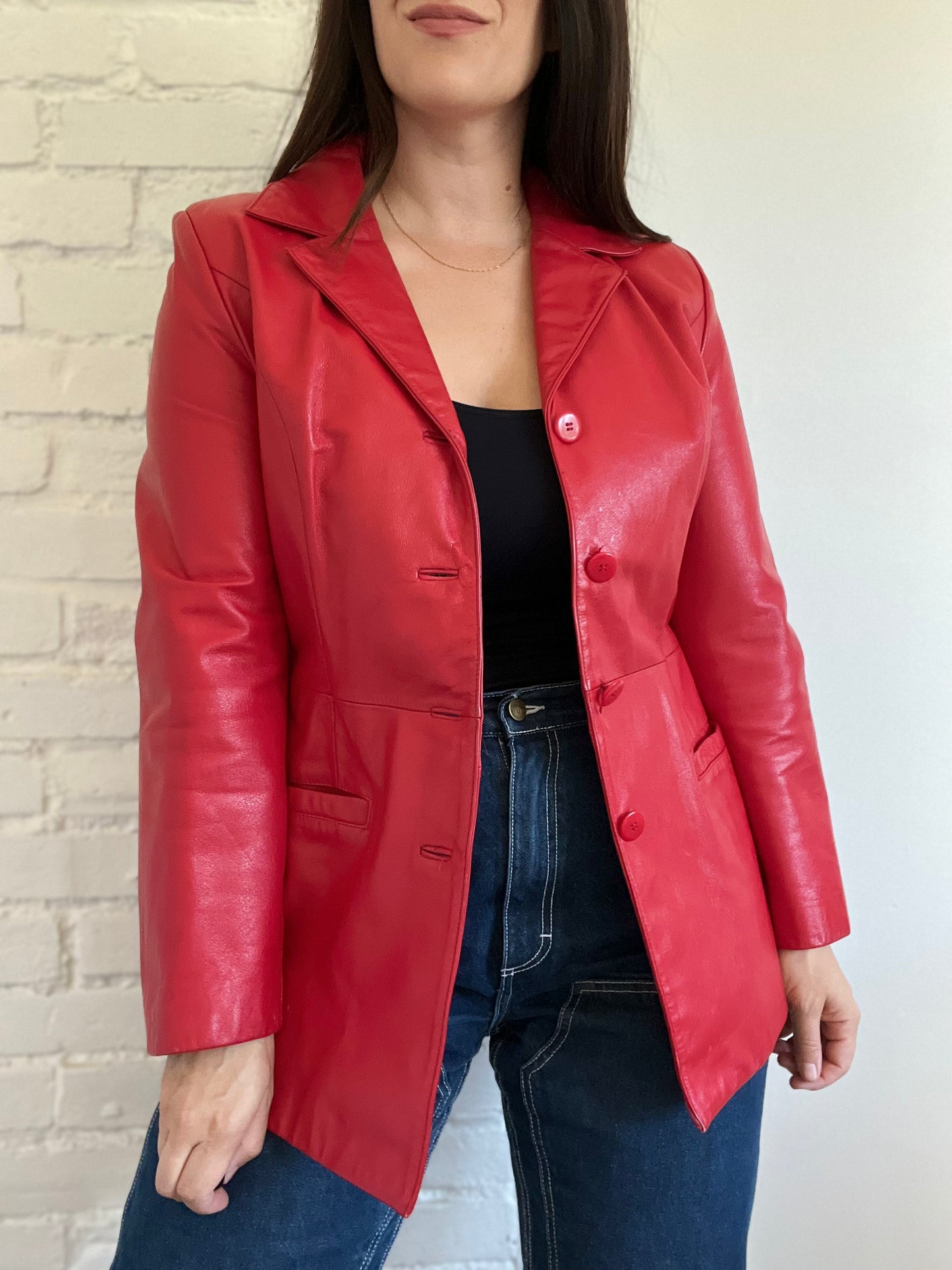 Vintage Danier Red Leather Jacket - Size M