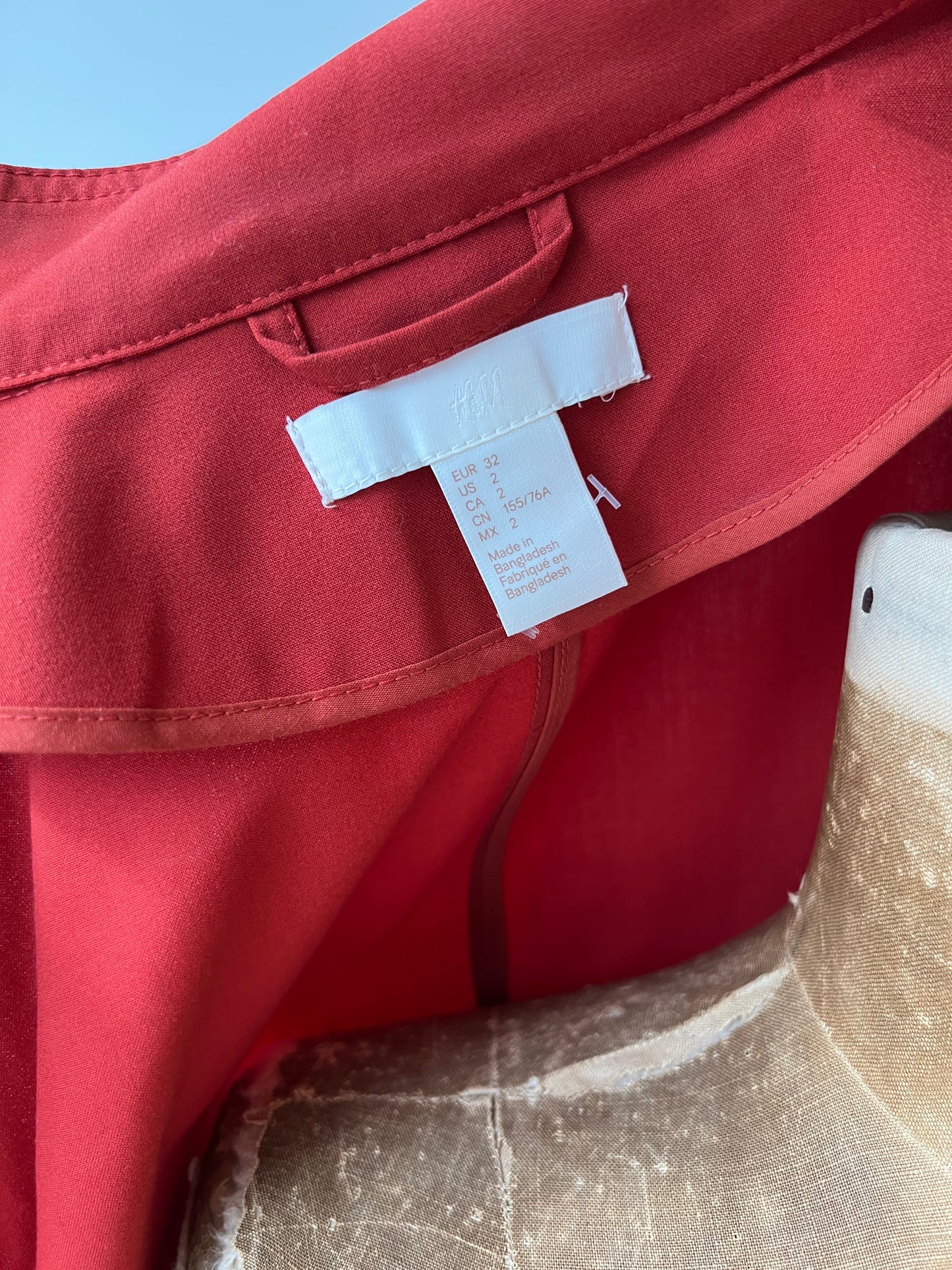 NEW Rust Orange Trench Coat - Size 2