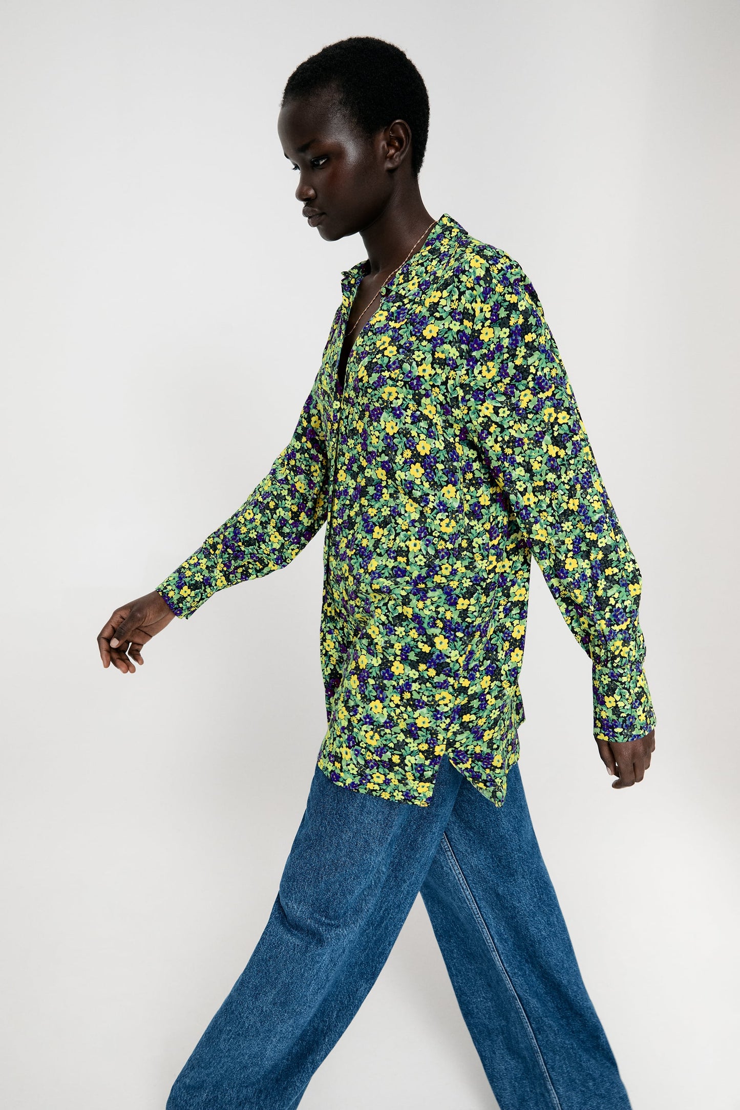 Colourful Floral Button-Up - Size S