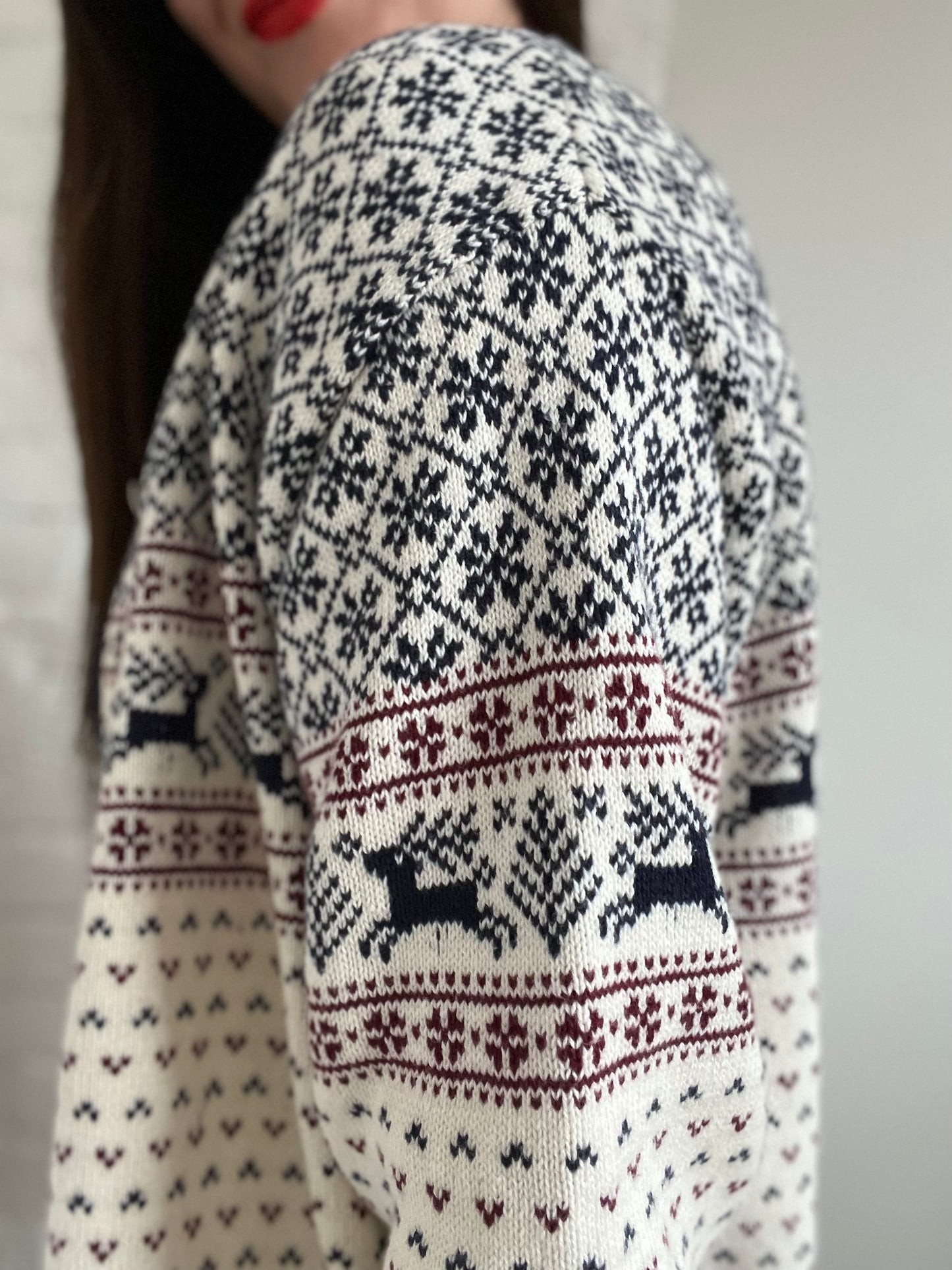 Vintage Christmas Classic Cardigan - L