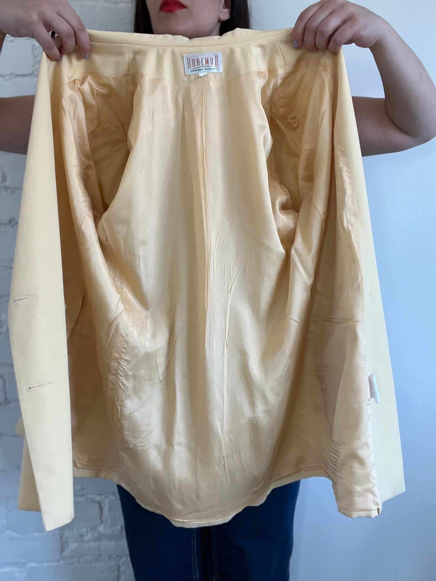 Pastel Yellow Linen Blazer - M