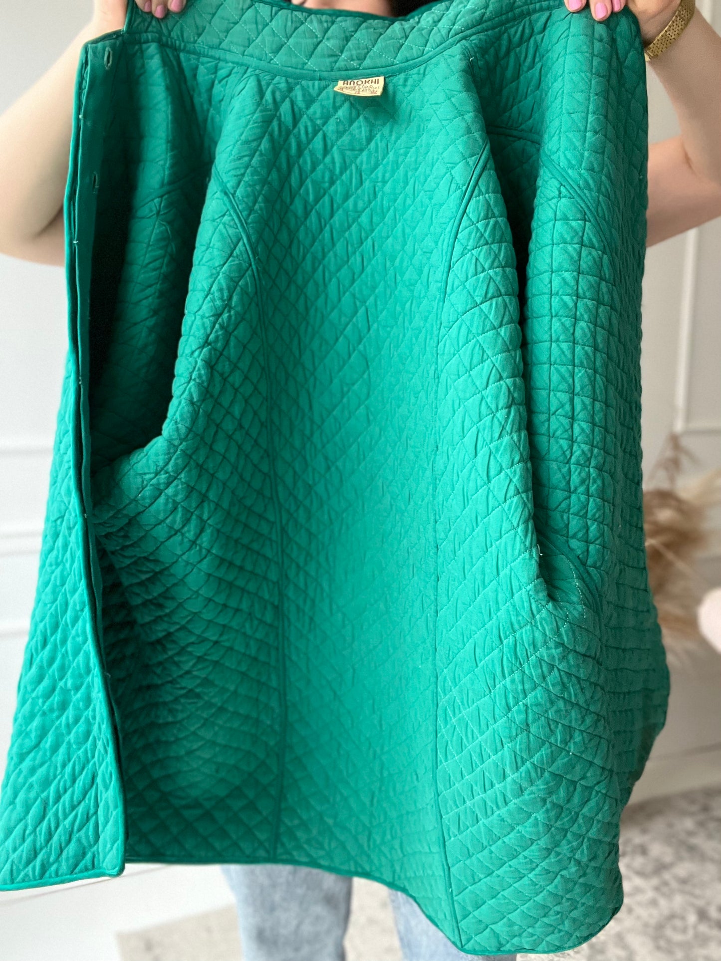 Quilted Teal Chore Coat - Size L