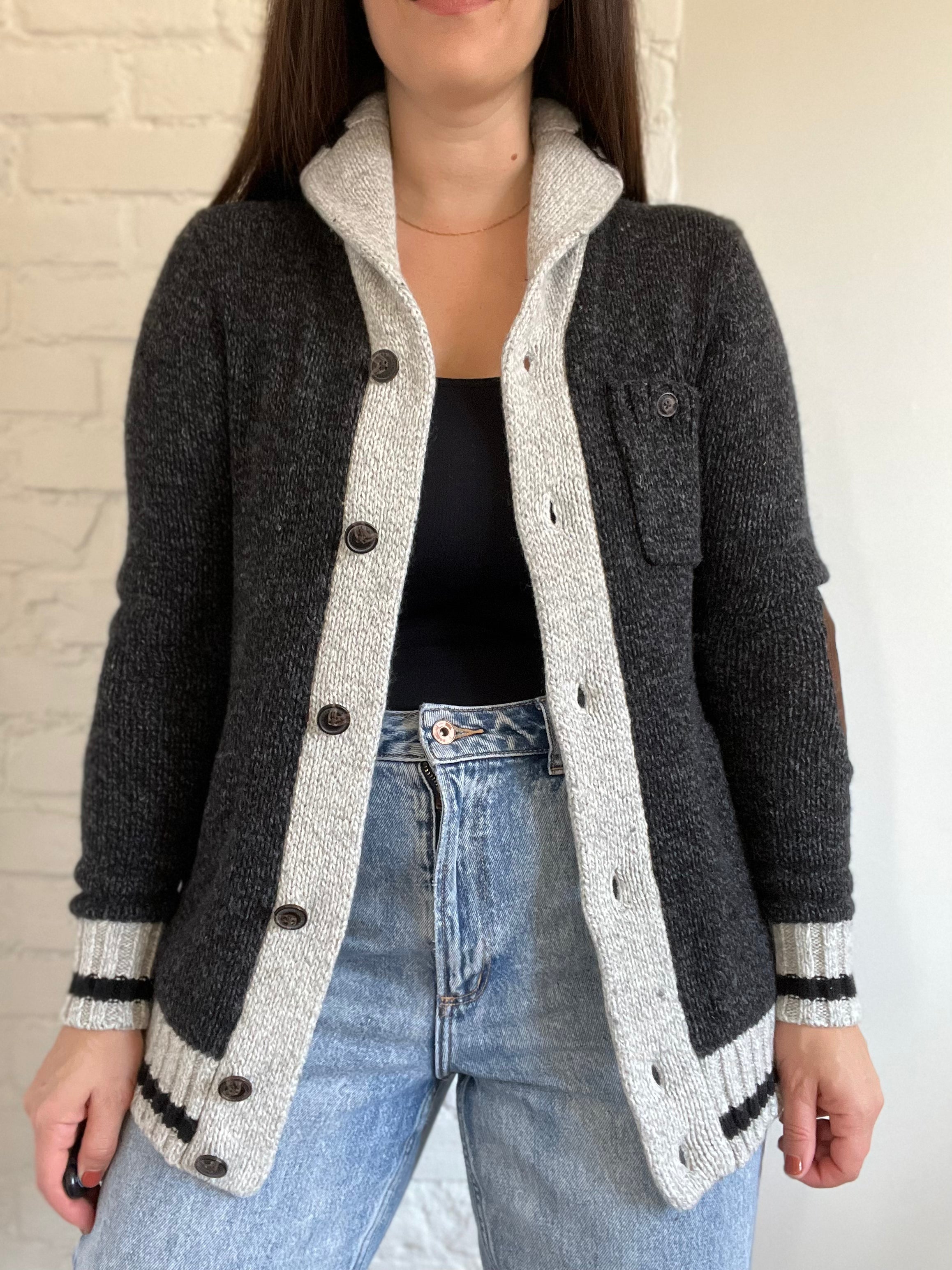 Roots Heritage Cabin Shawl Cardigan Size S M