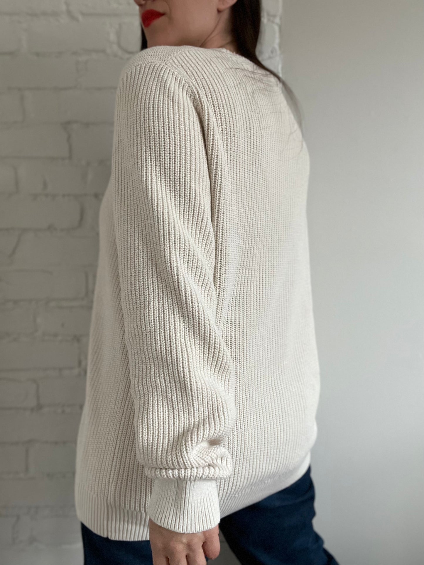 Chunky Oatmeal Knit Sweater - XL