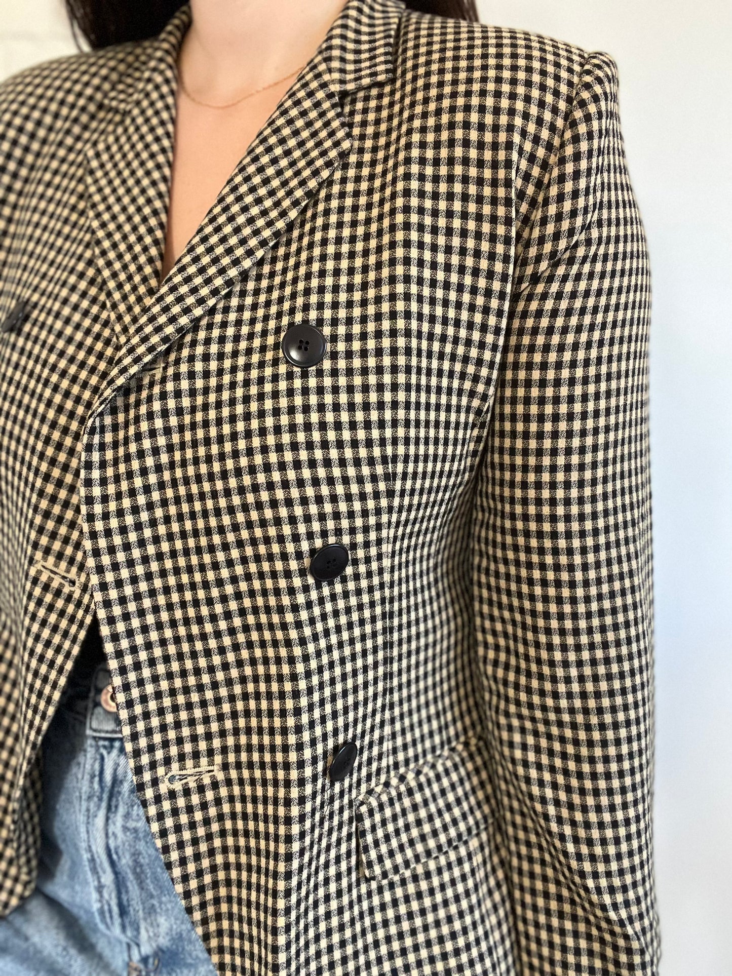 Vintage Holt Renfrew Gingham Blazer - Size 6