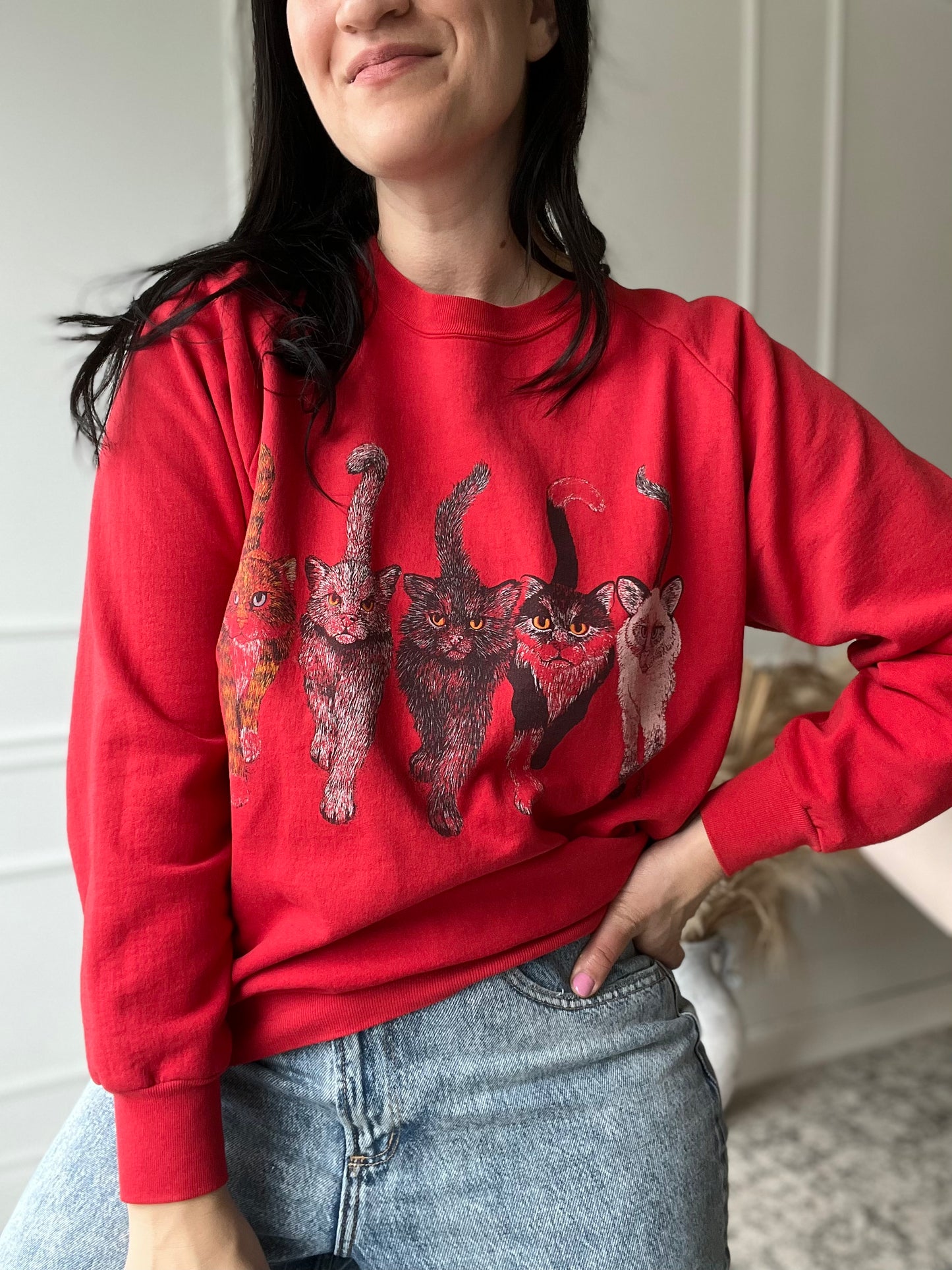 Vintage Cats Sweater  - Size S/M/L