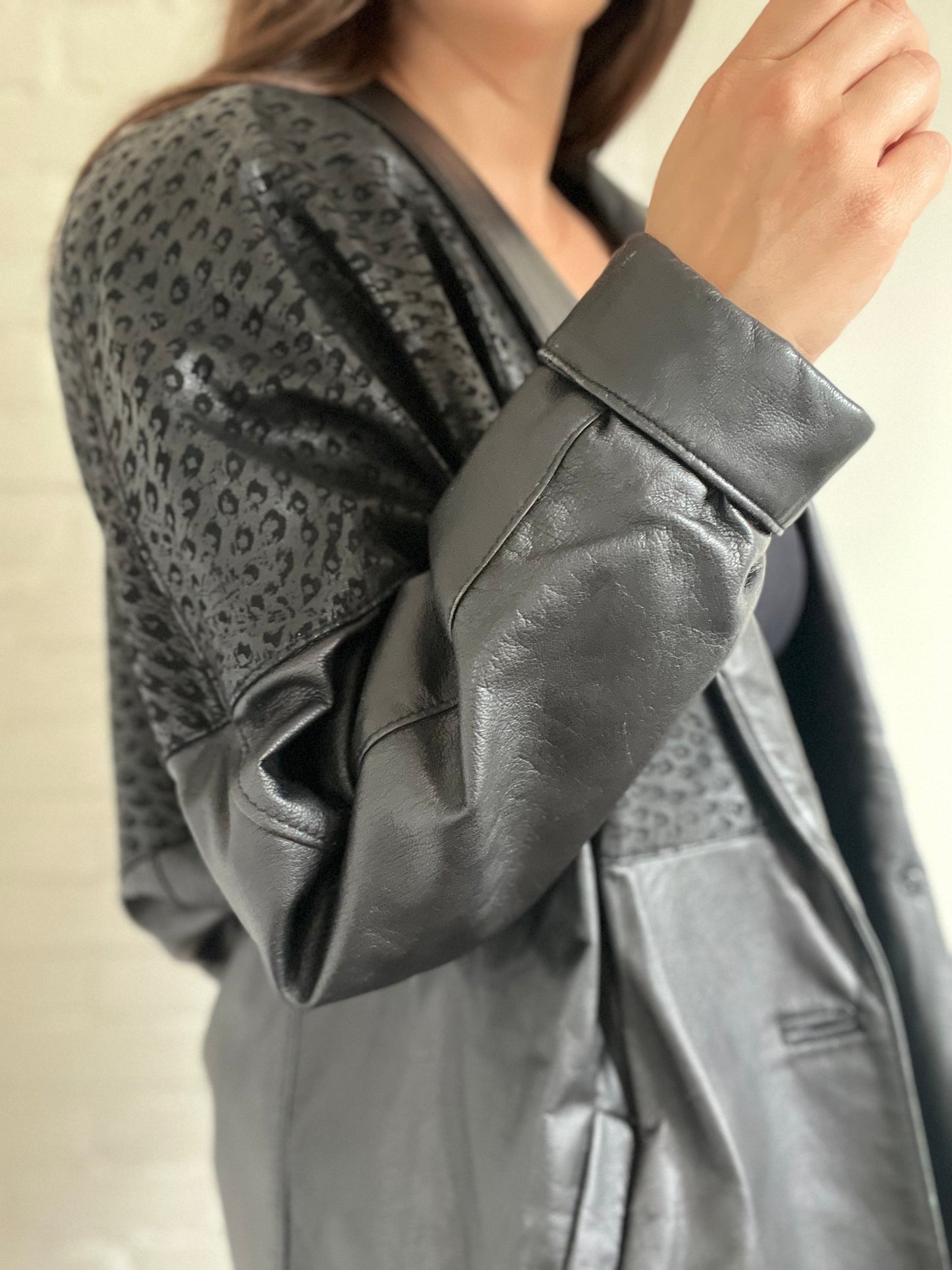 Vintage 100% Leather Topper Jacket - Size L/XL