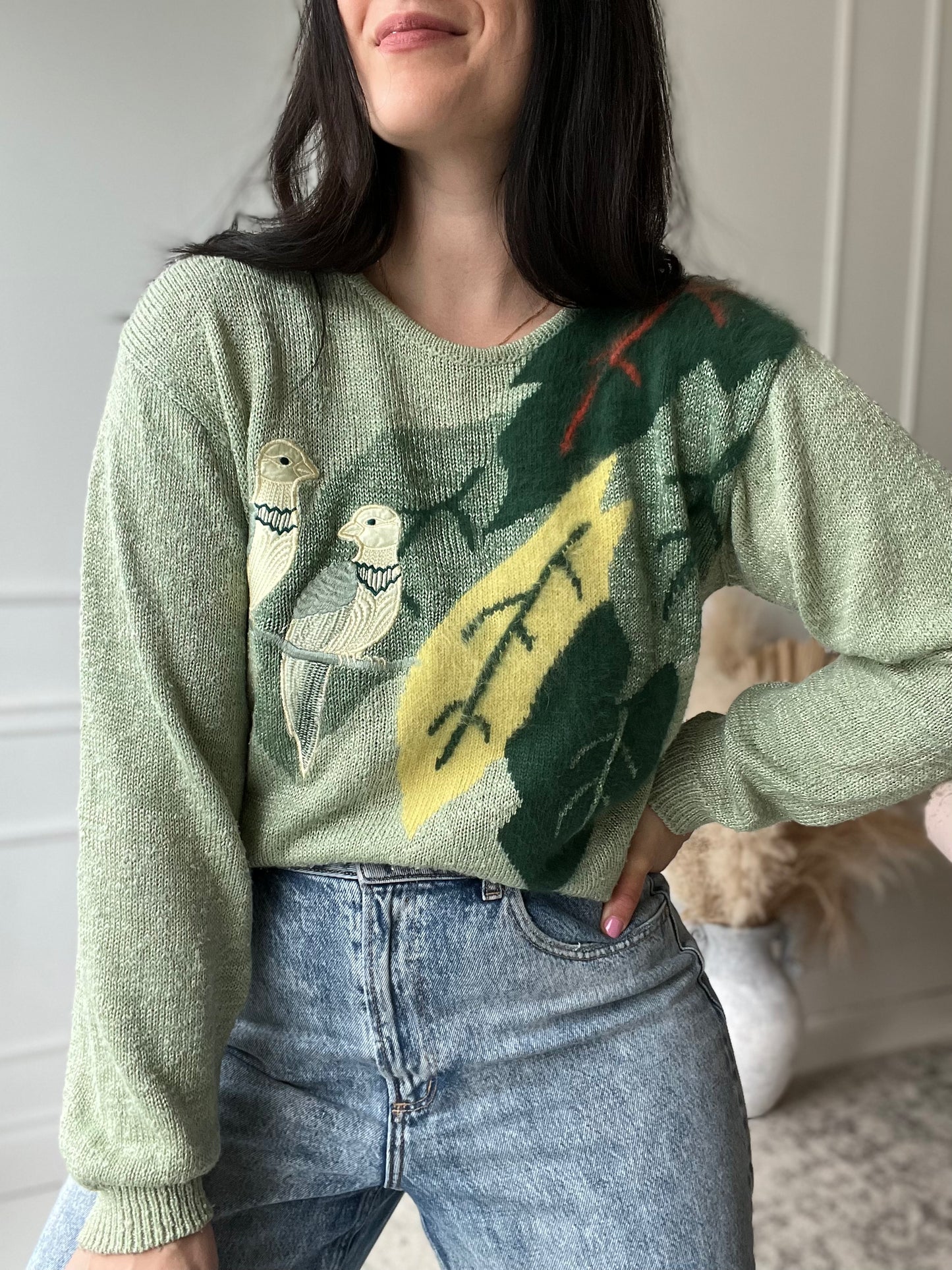 Sage Green Birds - Size L/XL
