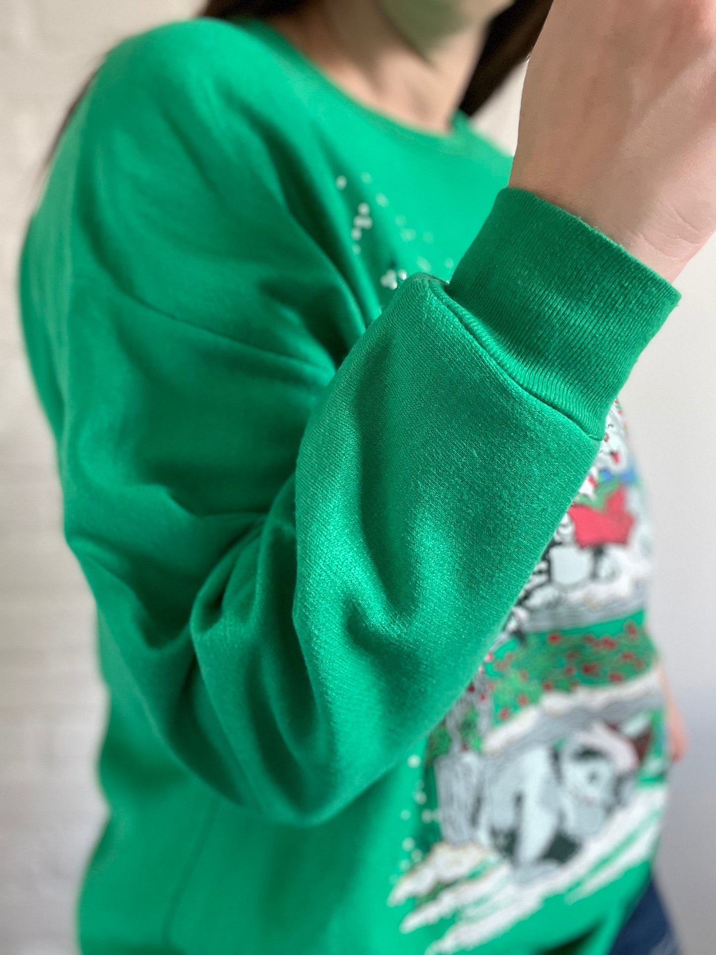 Emerald Holiday Cat Sweater - Size L