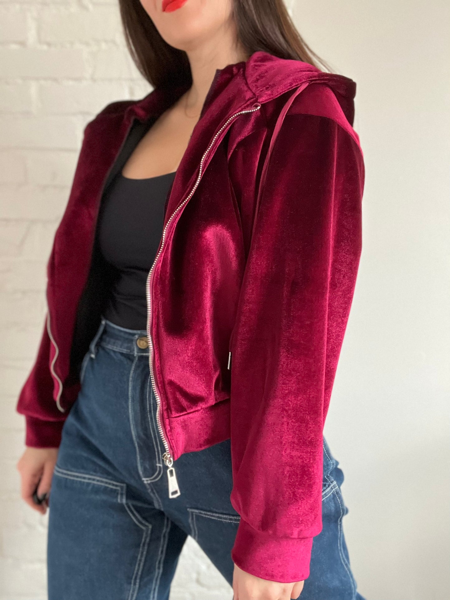 Velvet Puffer Jacket - L