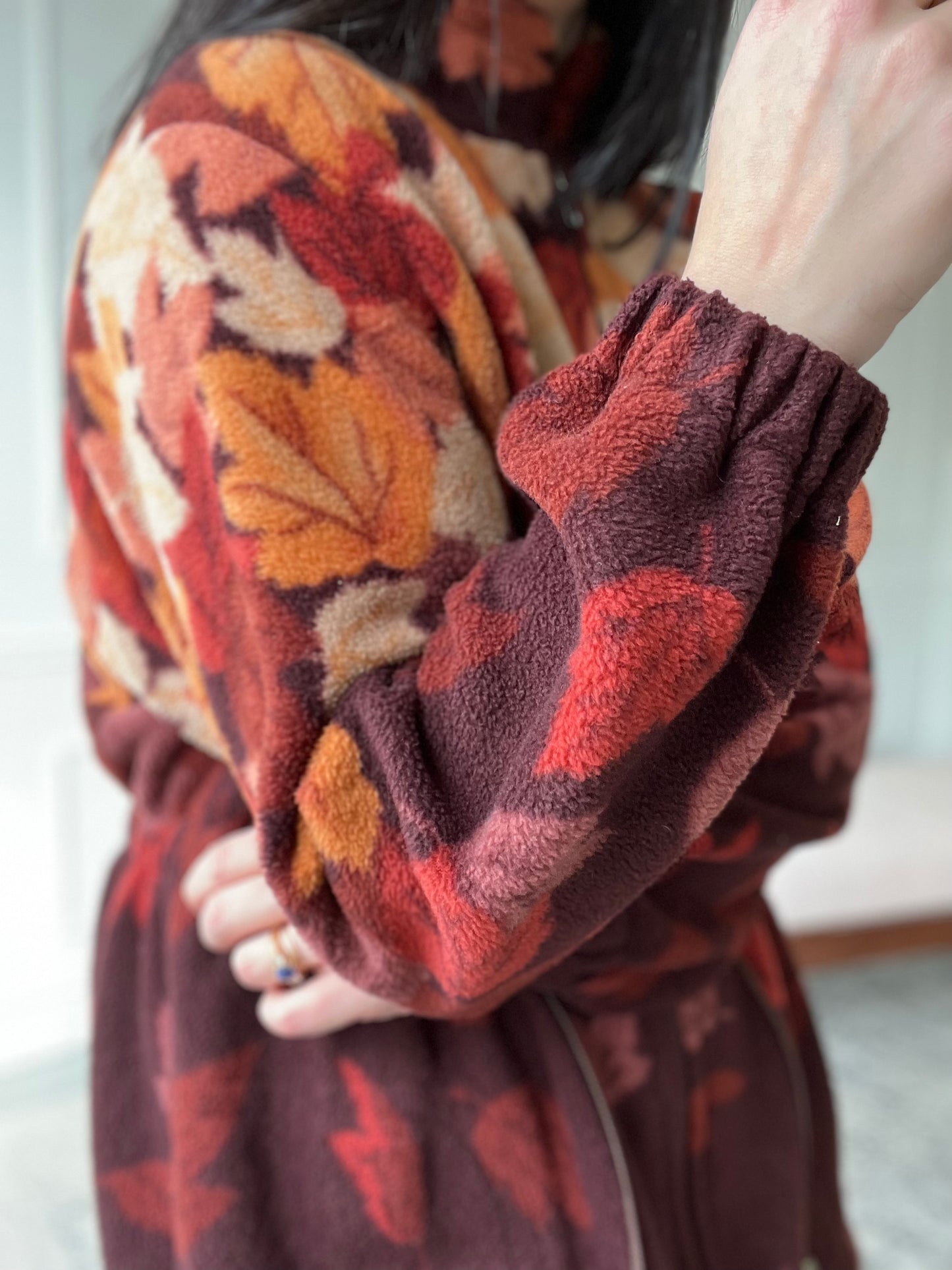 Fall Leaves Fleece Jacket - Size L