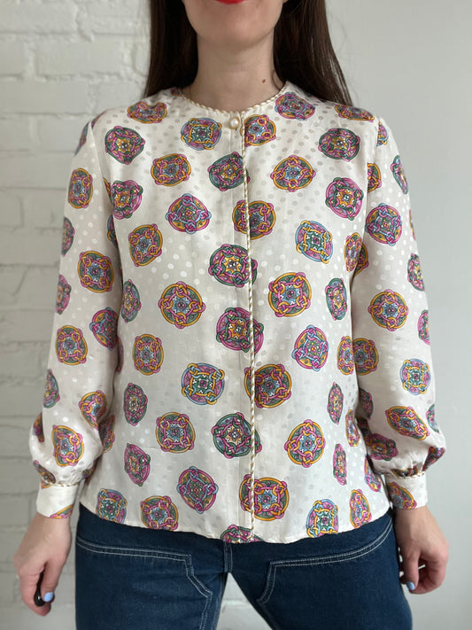 Ruth's Colourful Luxury Blouse - M/L