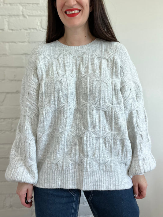 Oversized Heather Grey Knit - O/S