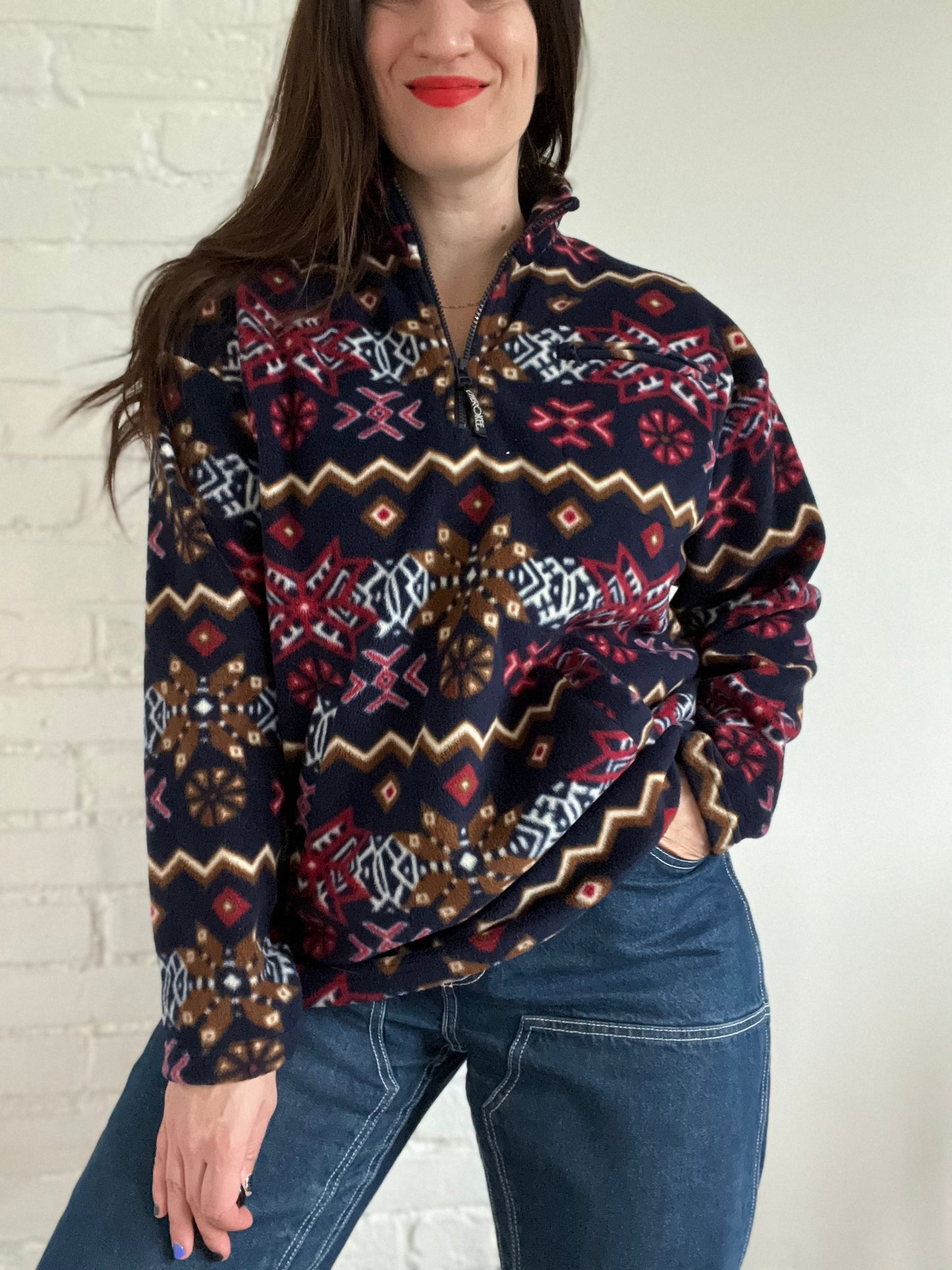 Snowflake Fleece Quarter Zip - L