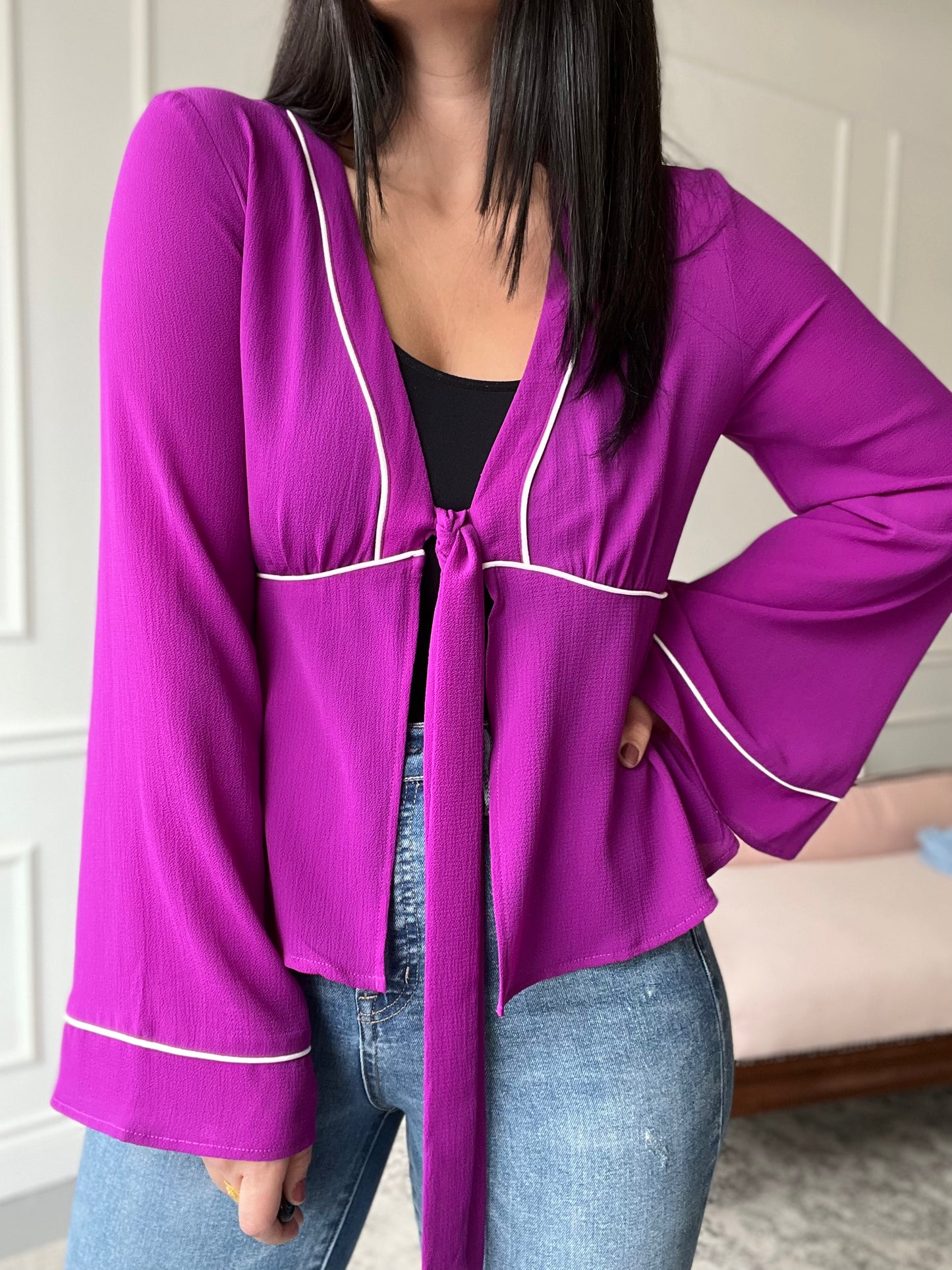 Groovy Magenta Blouse - Size M