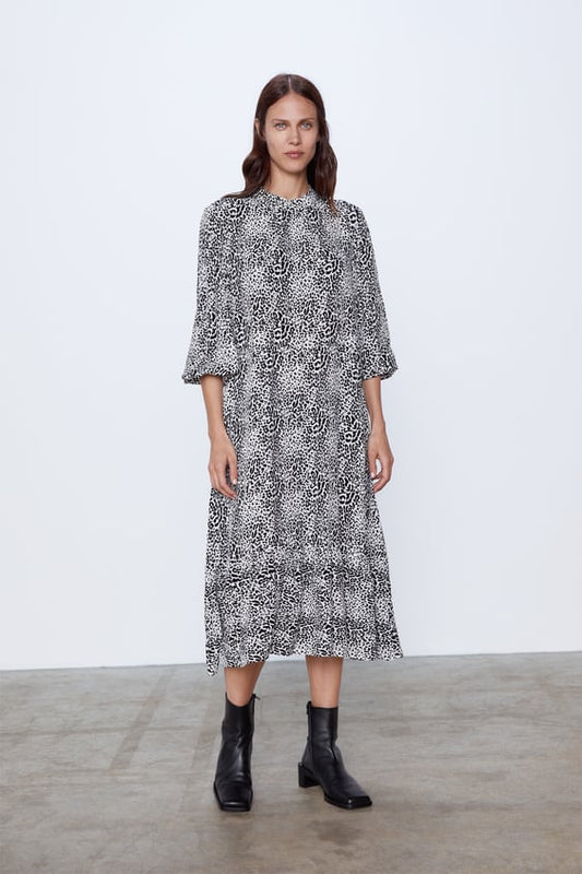 Polka Animal Maxi Dress  - XS